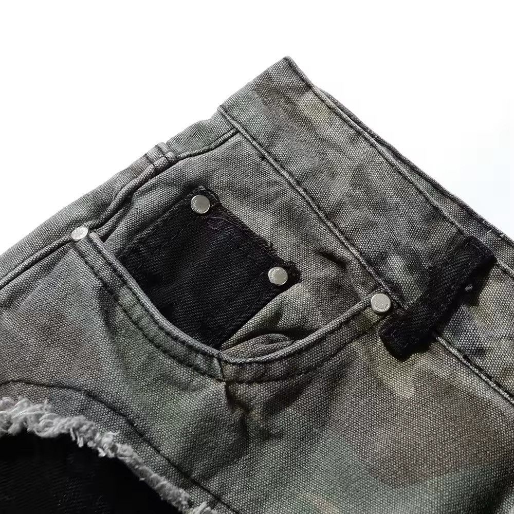 Jean Embroidery Washed Vintage Patchwork Camo Boot Cut Jeans Size US 30 / EU 46 - 8 Thumbnail