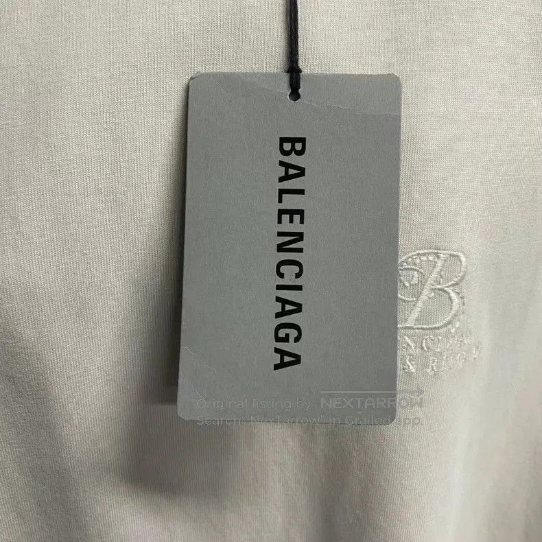 Balenciaga Balenciaga Beige Embroidered Logo T-shirt. Size US XXS / EU 40 - 3 Thumbnail