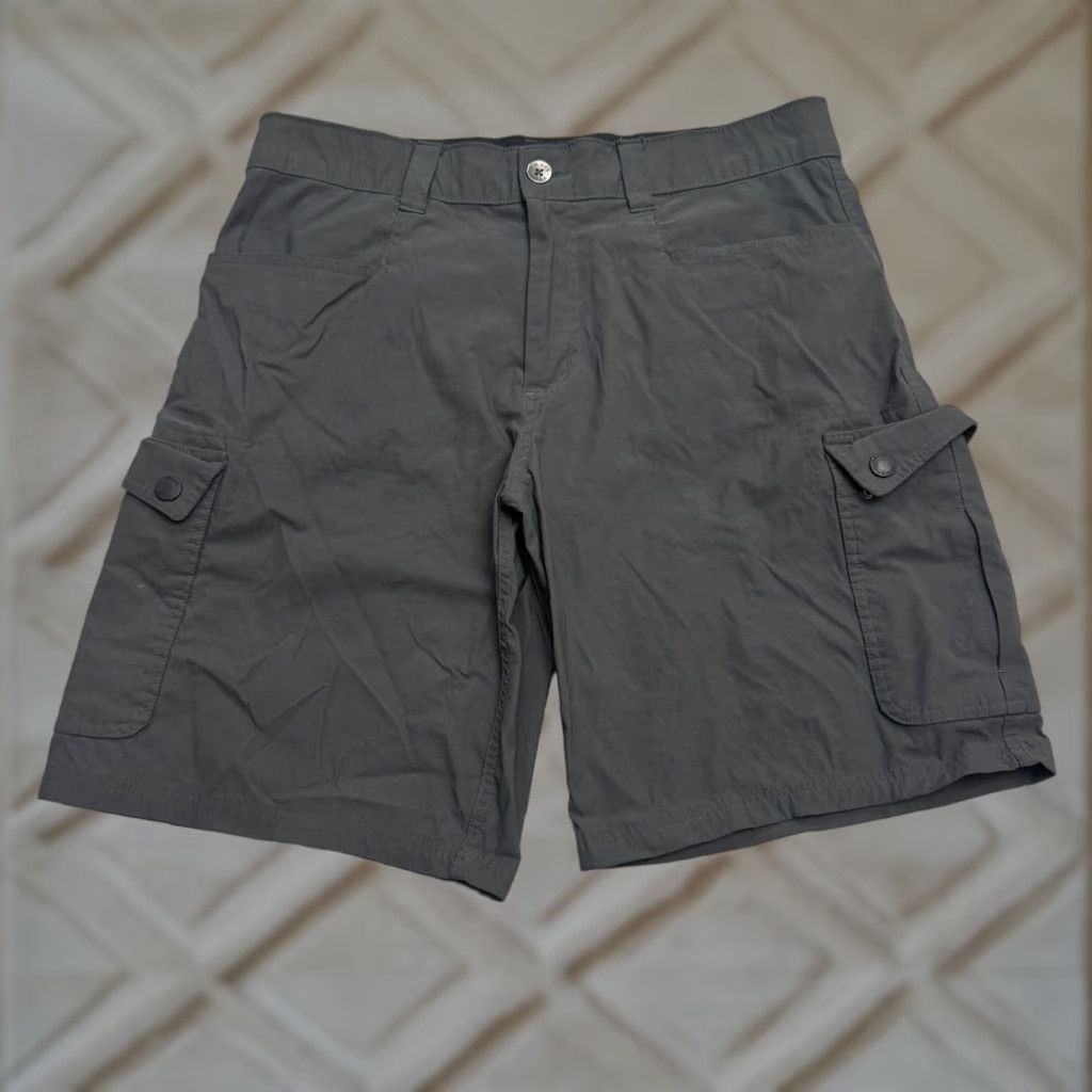 Orvis Mens Cargo Shorts 32 Dark Gray Nylon Hiking Trekking Camping Inseam 9.5