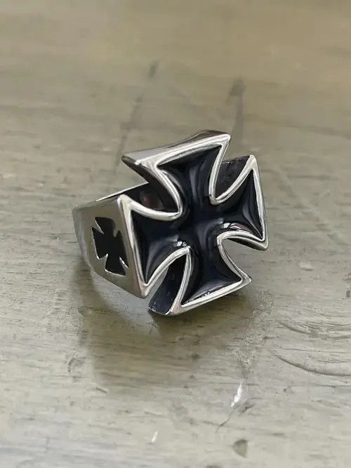 Jewelry Gothic Cross Punk Ring Size ONE SIZE - 2 Thumbnail