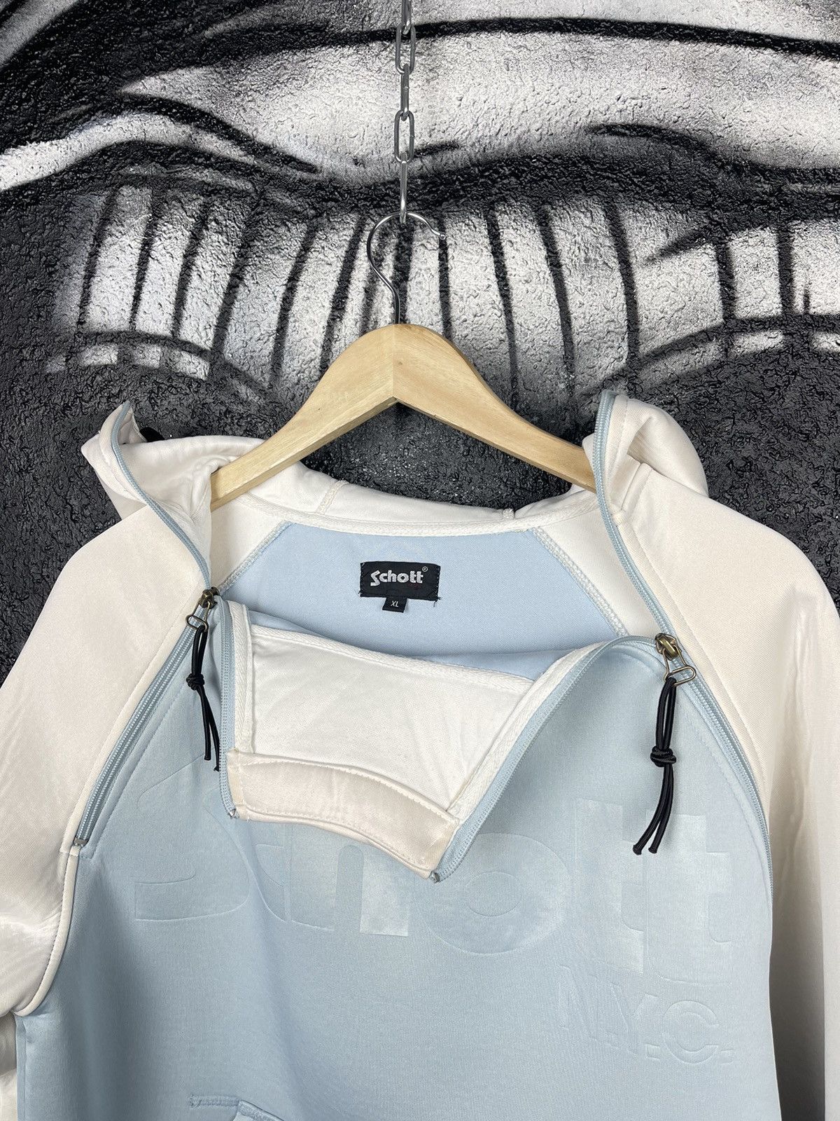 Schott Schott N.Y.C. Double Zip Hooded Neoprene Jacket Size XL Size US XL / EU 56 / 4 - 24 Thumbnail