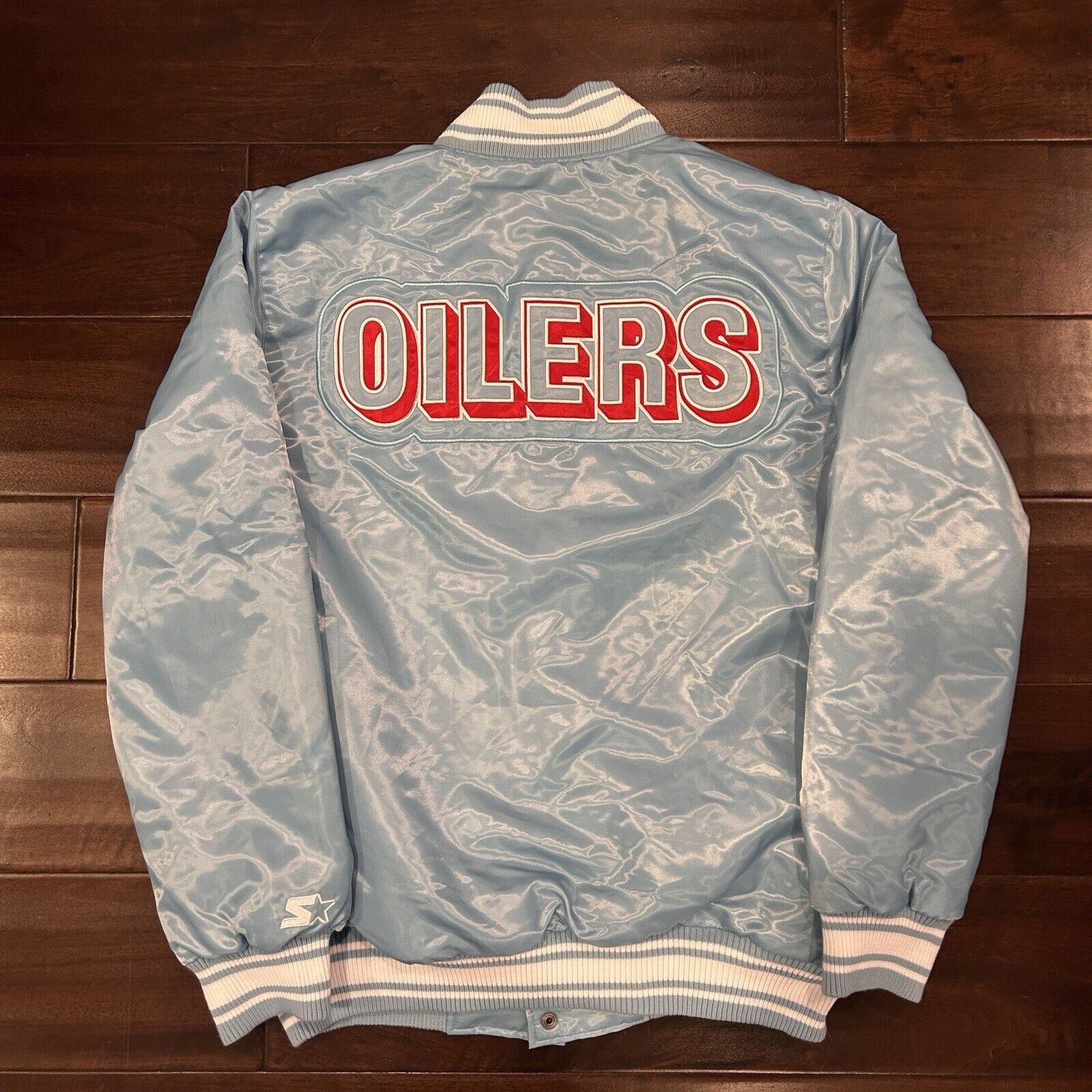 NFL HOUSTON OILERS STARTER SATIN BOMBER NFL PRO LINE SKY BLUE Size US M / EU 48-50 / 2 - 2 Thumbnail