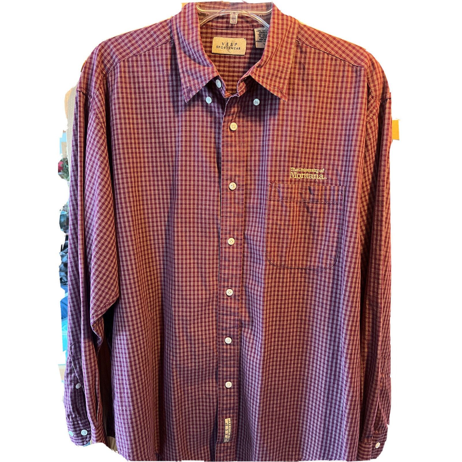 Other vesi sportswear men’s L burgundy check Montana cotton shirt Size US L / EU 52-54 / 3 - 2 Thumbnail