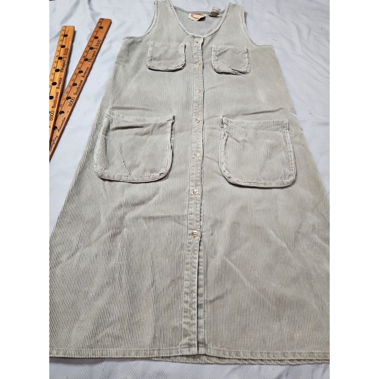 Banana Republic VINTAGE Banana Republic Dress Womens Medium 12 Beige Corduroy 80s Safari Tag Dress Size XL / US 12-14 / IT 48-50 - 5 Thumbnail