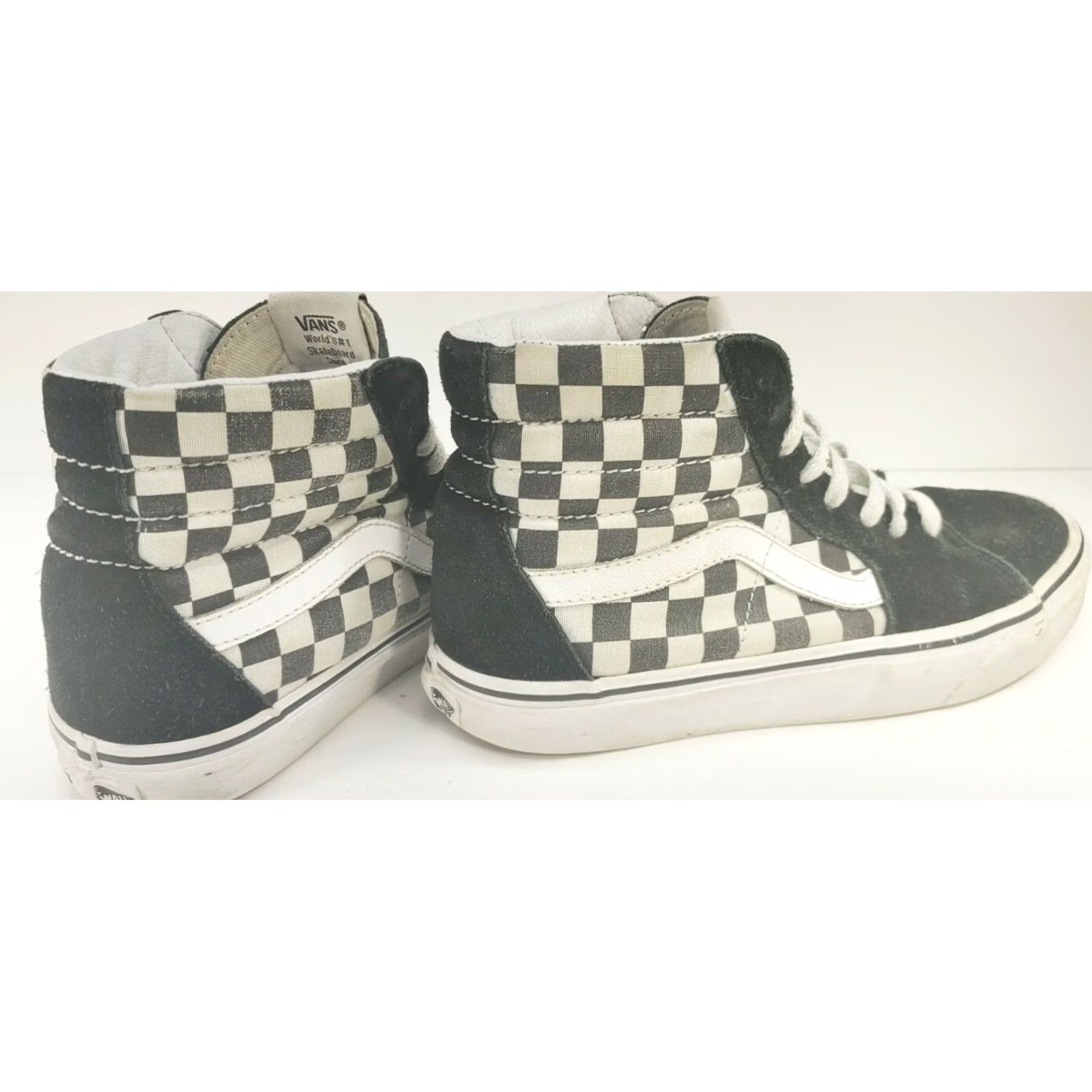 Vans VANS HIGH TOP SNEAKERS SHOES BLACK SUEDE B/W CHECKERBOARD MEN’S 6 WOMEN’S 7.5 Size M / US 6-8 / IT 42-44 - 4 Thumbnail