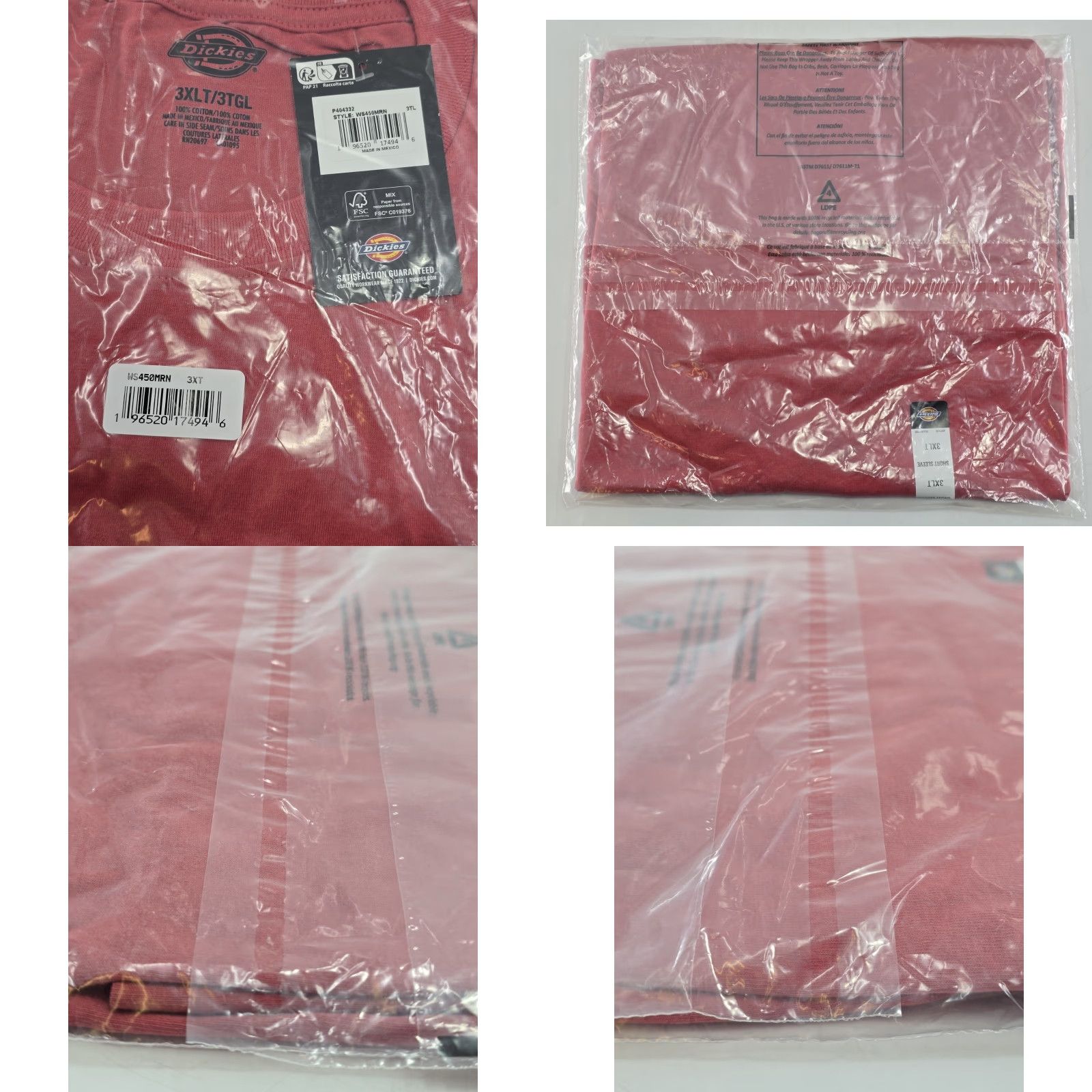 Dickies Dickies NWT Heavyweight SS Pocket Tee Relaxed - Rouge - 3XLT Shirt Men Size US XXL / EU 58 / 5 - 8 Thumbnail