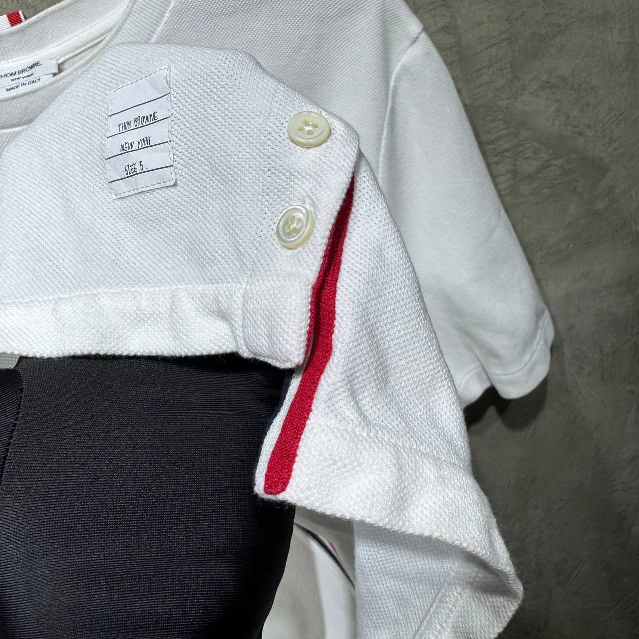 Thom Browne Thom Browne Center Back Stripe Pique Tee Size US L / EU 52-54 / 3 - 6 Thumbnail
