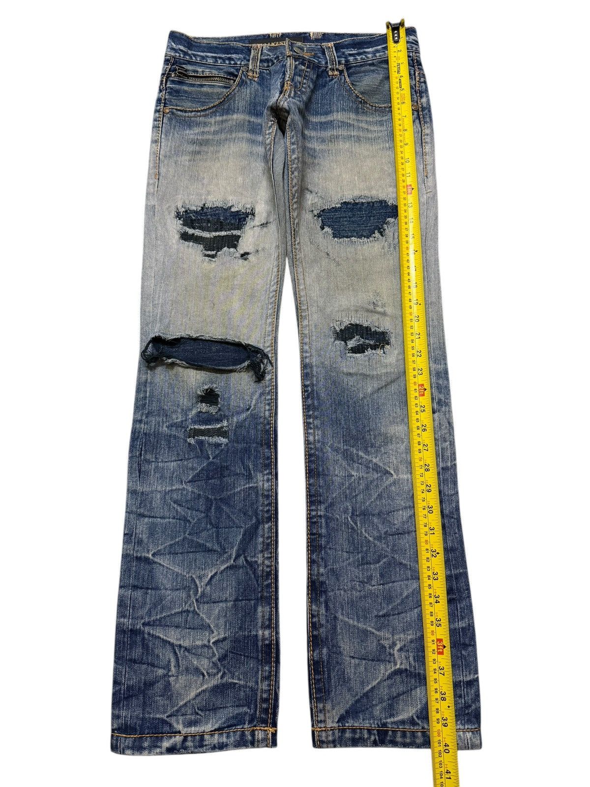 Tornado Mart Vintage 90s Japan Lagust Faded Wash Honeycomb Distressed Size US 31 - 10 Thumbnail