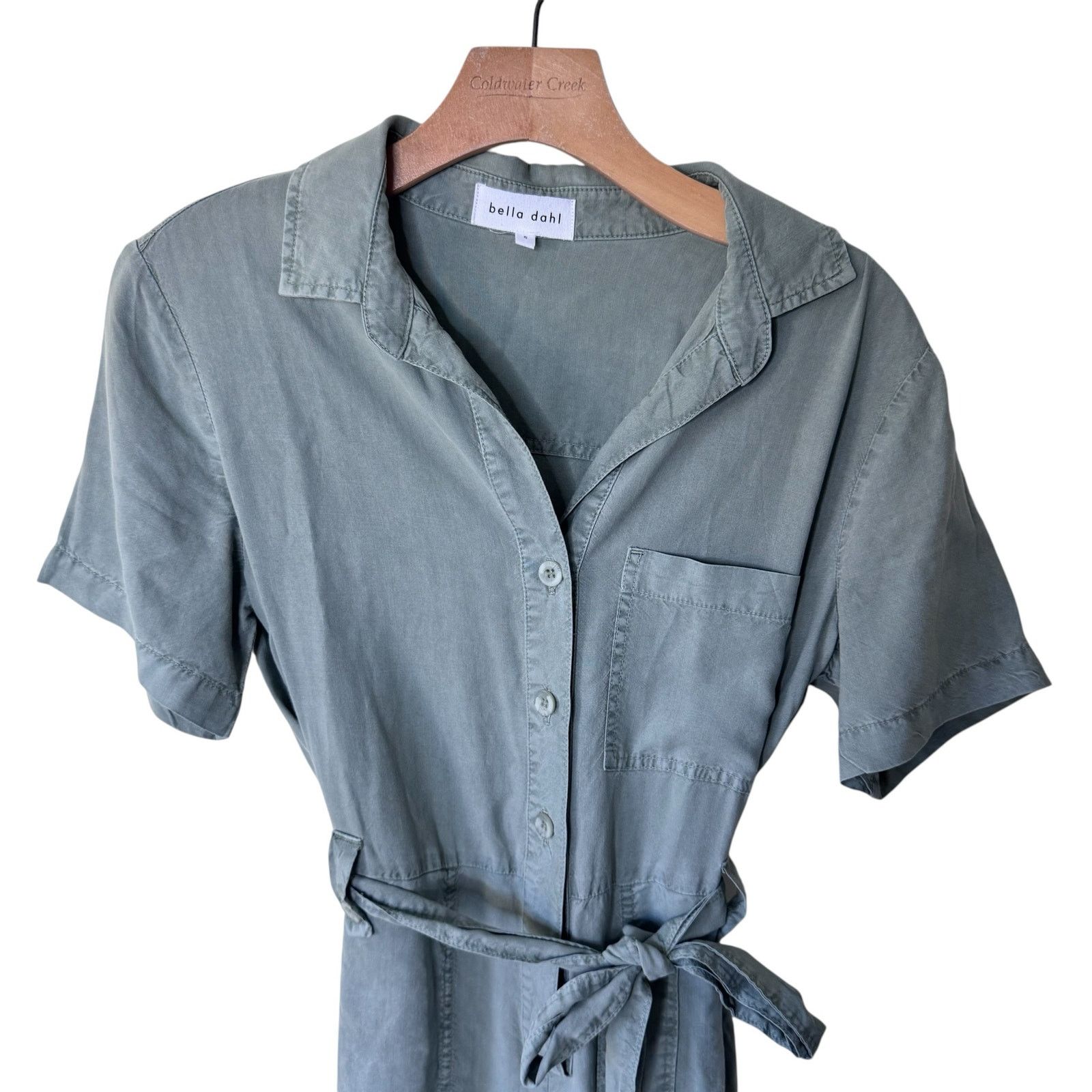 Bella Dahl BELLA DAHL Utility Short Sleeve Button Up Jumpsuit Small Size 26" / US 2 / IT 38 - 3 Thumbnail