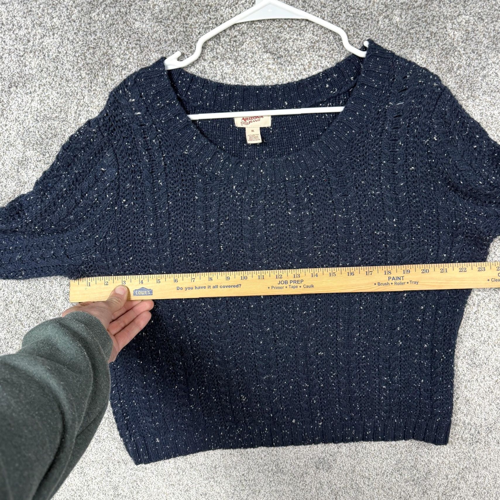 Vintage Arizona Jean Co Sweater XL Blue Speckled Cable Knit Chunky Cozy Cabincore Preppy Size XL / US 12-14 / IT 48-50 - 4 Thumbnail