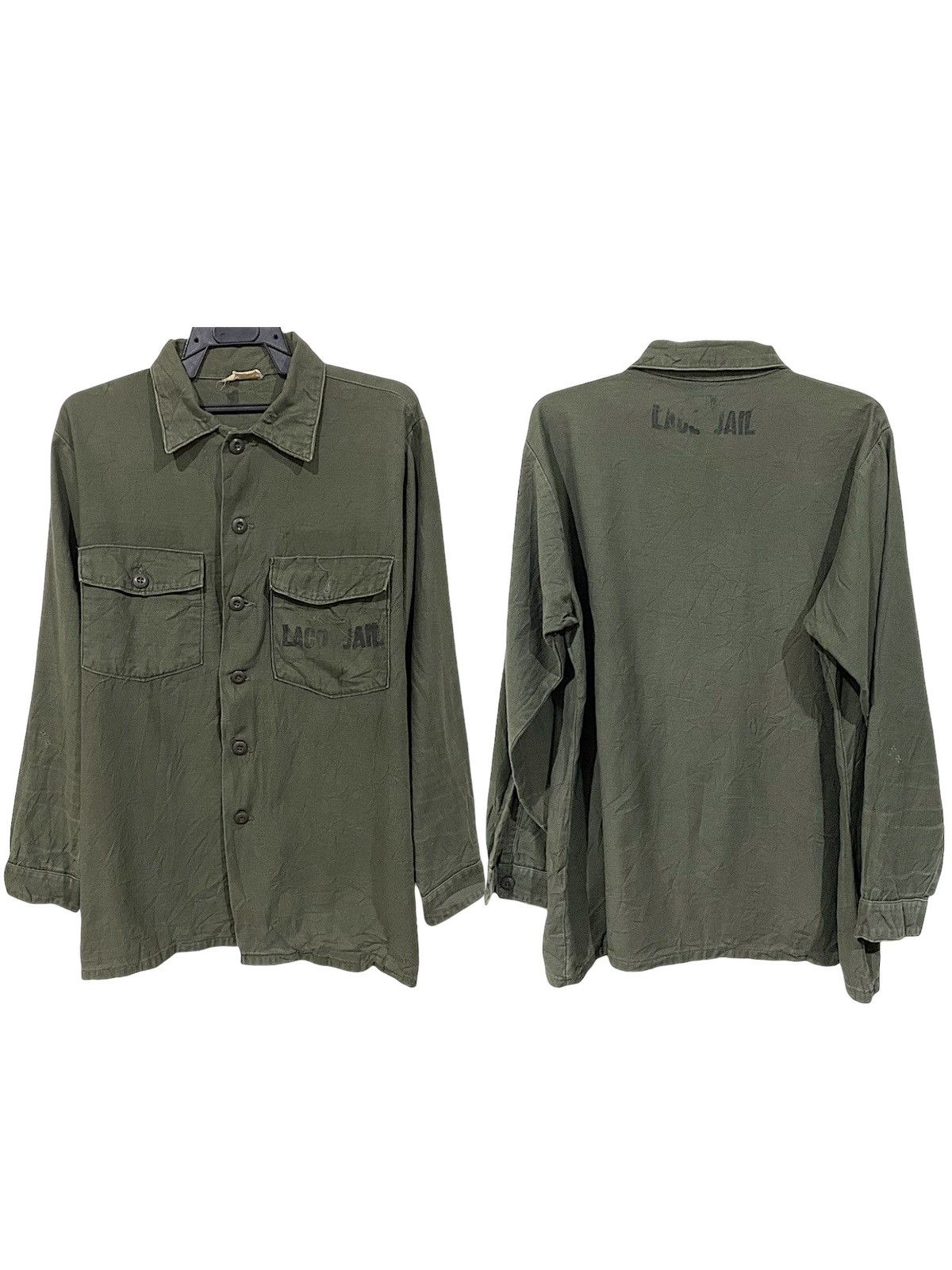 Vintage WWII OG 1960s Stencil Sateen LA County Jails Selvedge Size US L / EU 52-54 / 3 - 1 Thumbnail