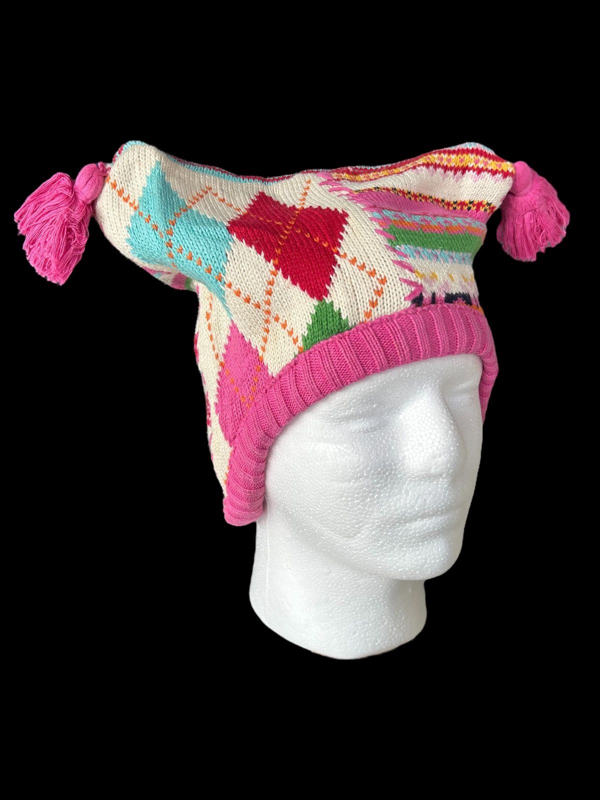 Japanese Brand × Kapital × Vintage Bunny Horn Devil MultiColour Beanie Hats ispired By Kapital🎌 Size ONE SIZE - 2 Thumbnail