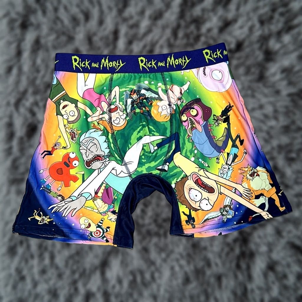 Vintage Rick & Morty Boxer Brief and Sock Combo Set - Medium Men Underwear Blue NWOT Boxer Briefs Socks Regular Size M Size 40R - 1 Thumbnail