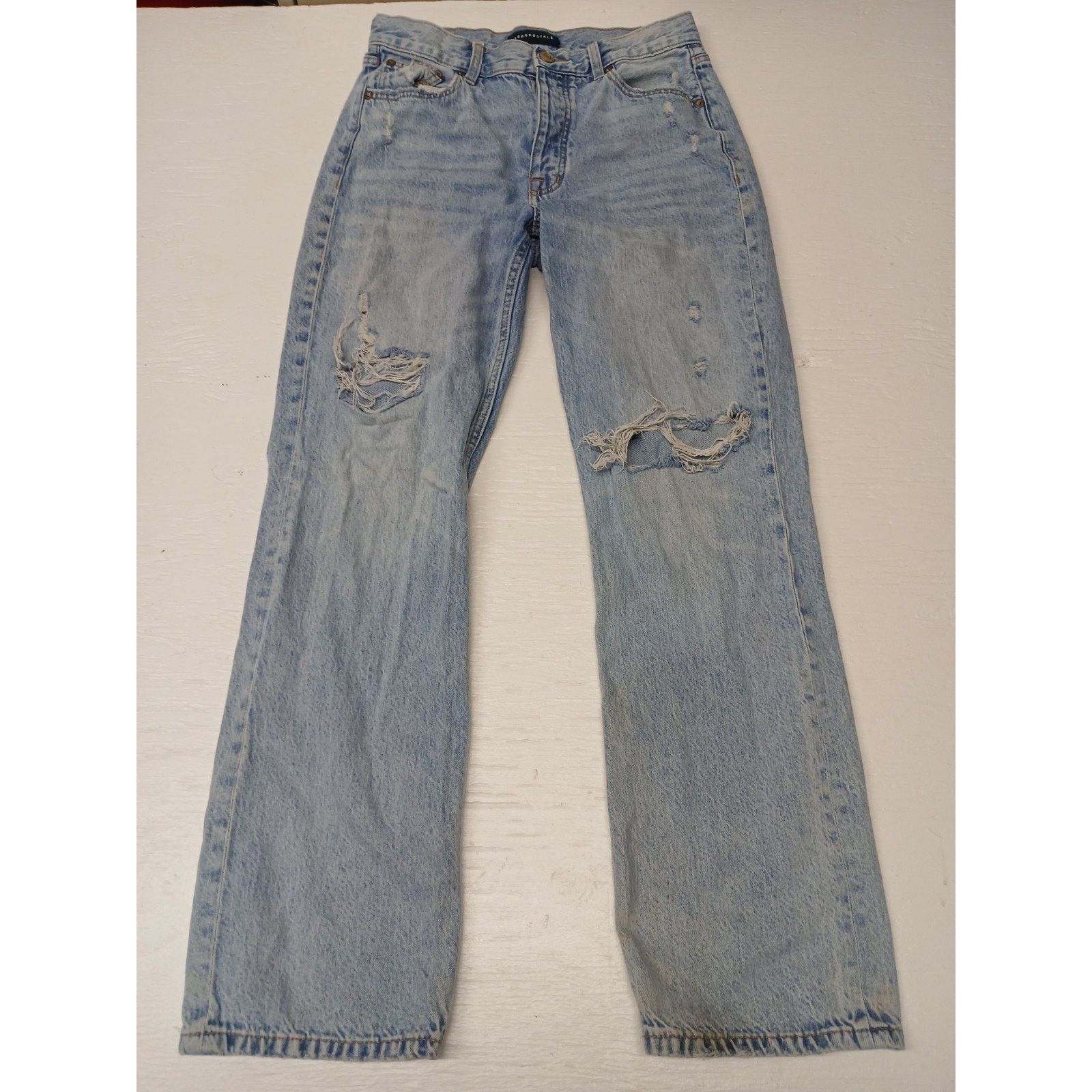 Aeropostale Aéropostale (6R) High Rise Baggy Fit Light Blue Denim Jeans Size 28" / US 6 / IT 42 - 1 Thumbnail