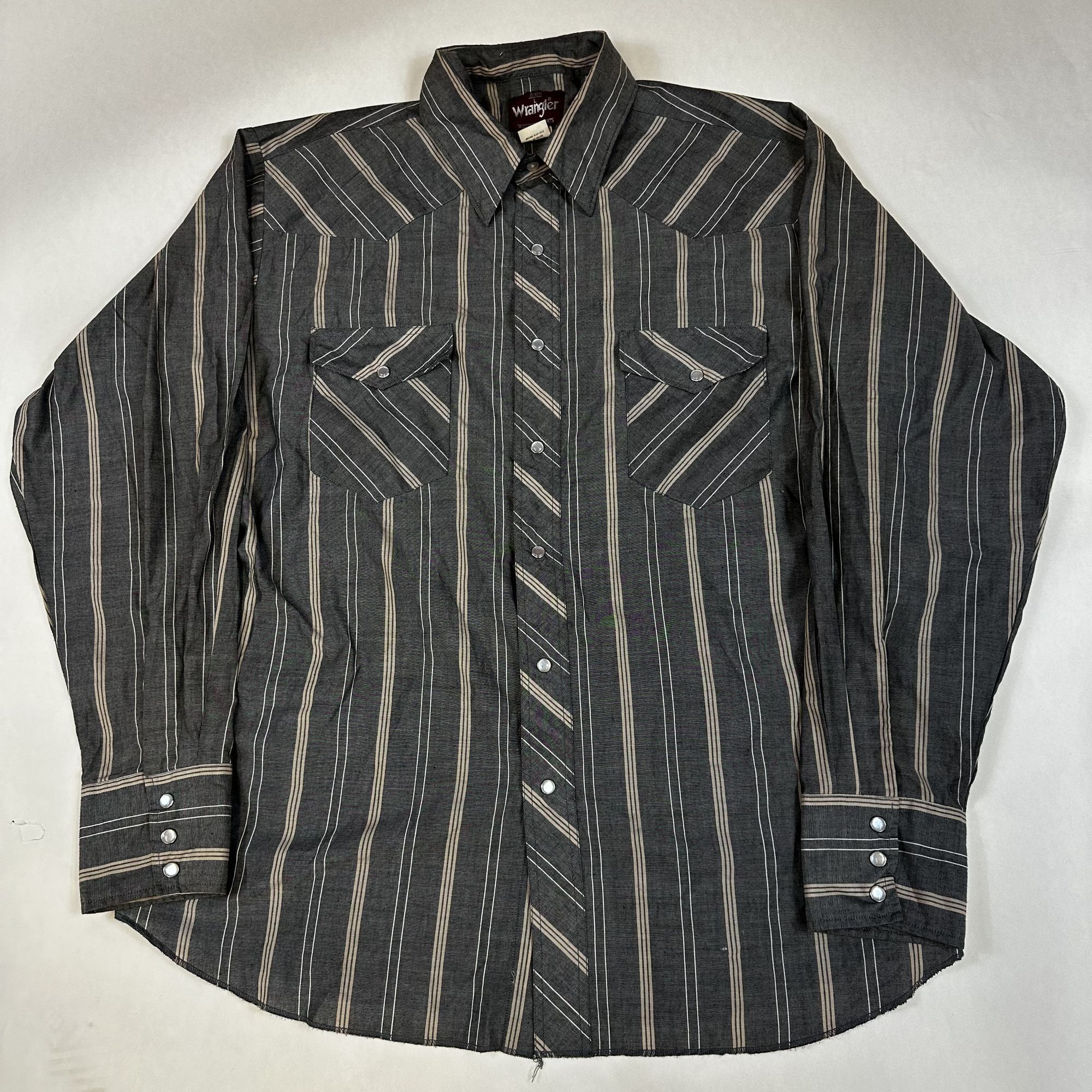 Wrangler Wrangler Mens Black & White Striped Long Sleeve Western Shir Size US L / EU 52-54 / 3 - 1 Thumbnail