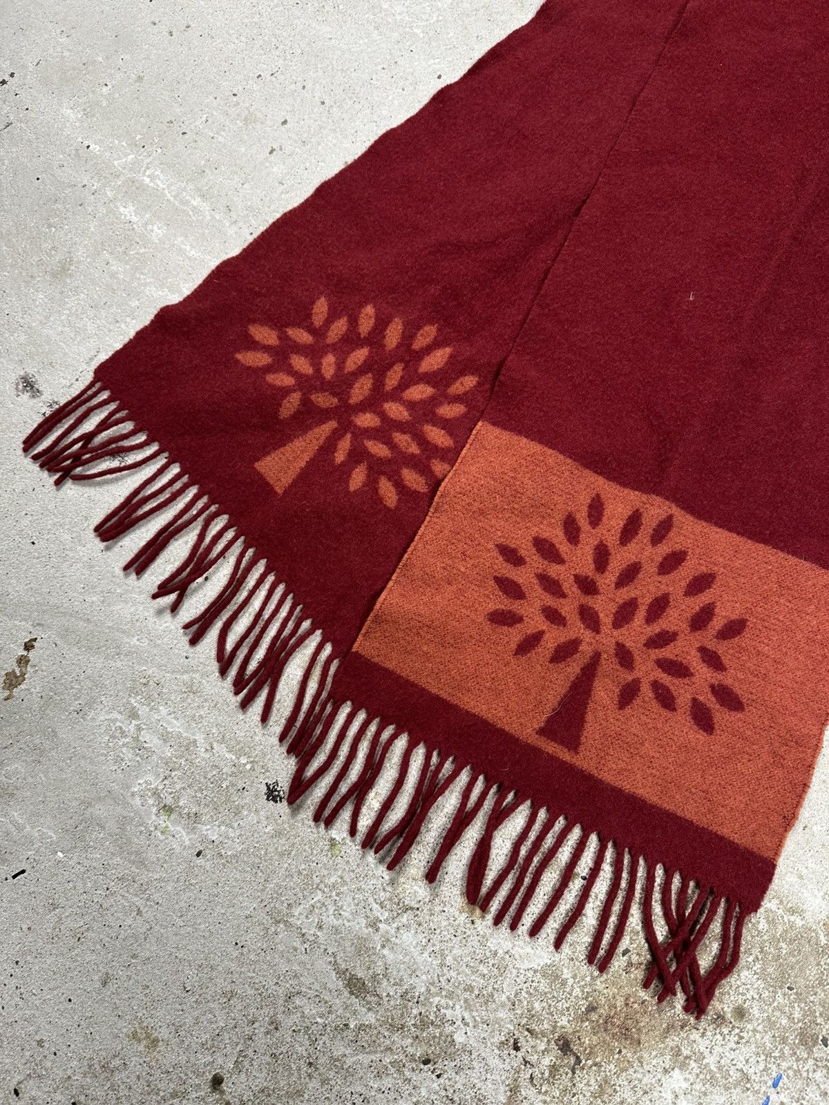 Mulberry × Vintage Vintage Mulberry Big Lambswool Red Logo Scarf Size ONE SIZE - 7 Thumbnail