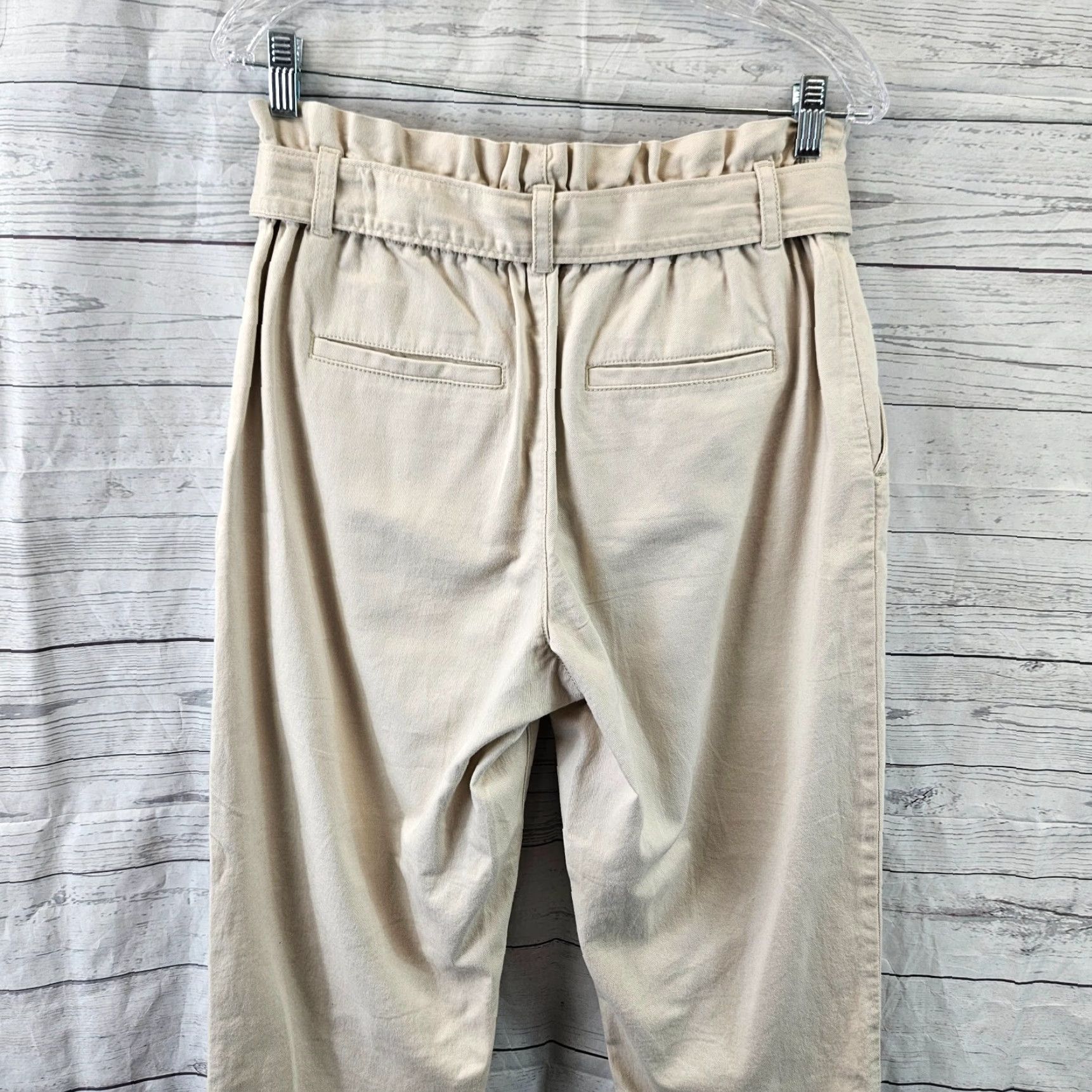 Loft Ann Taylor LOFT Womens Ankle Pants Sz 6 Beige High Rise Tie Waist Size 28" / US 6 / IT 42 - 4 Thumbnail