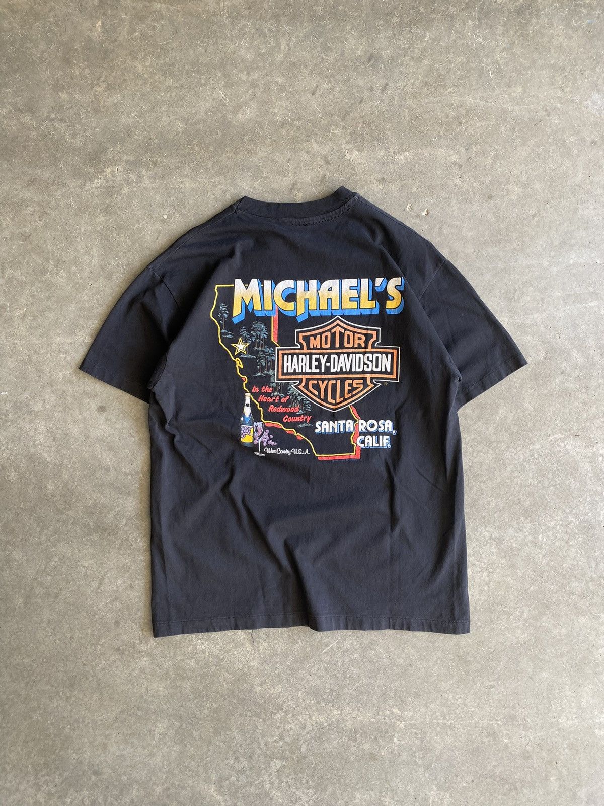 Harley Davidson × Vintage 1992 Harley Davidson Michael’s Santa Rose Vintage Tee Size US XL / EU 56 / 4 - 3 Thumbnail