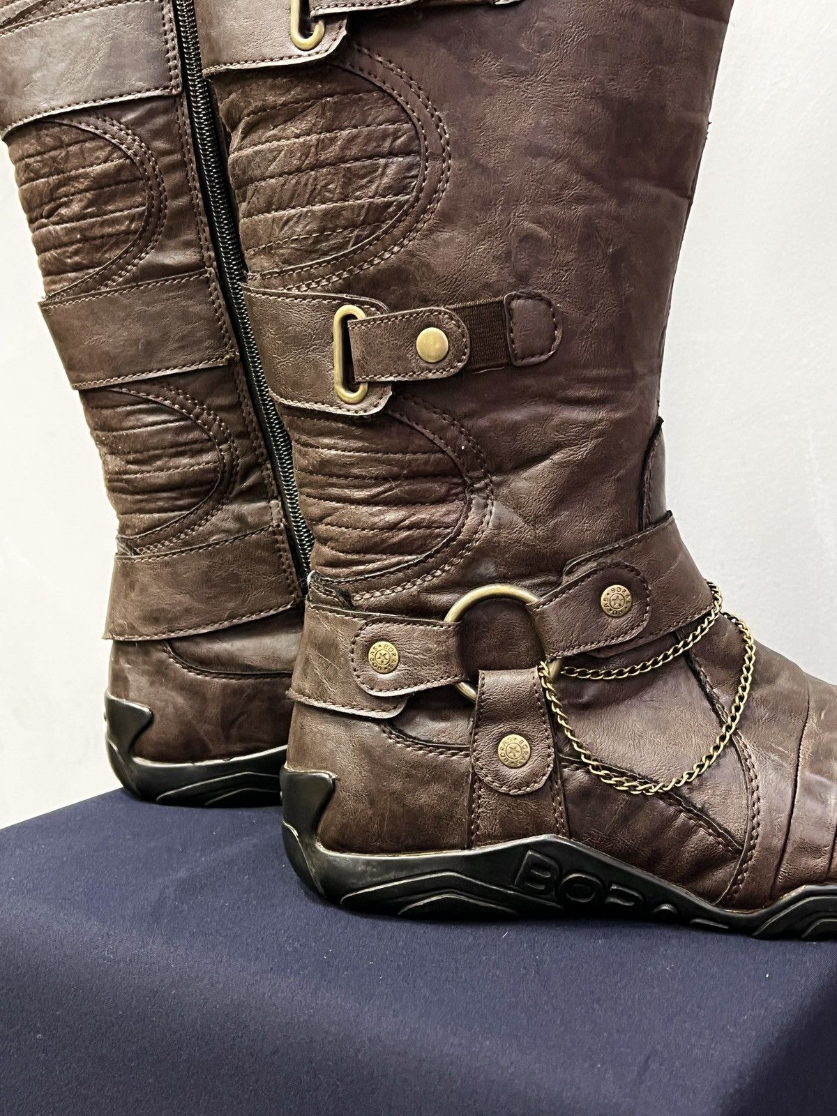 14th Addiction Leather hight moto Balenciaga style straps moto boxing boots Size US 8 / EU 41 - 11 Thumbnail