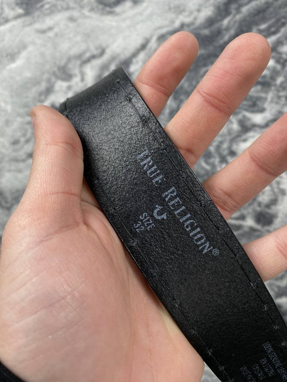 True Religion True Religion Stitched Leather Belt Men Black Size ONE SIZE - 9 Thumbnail