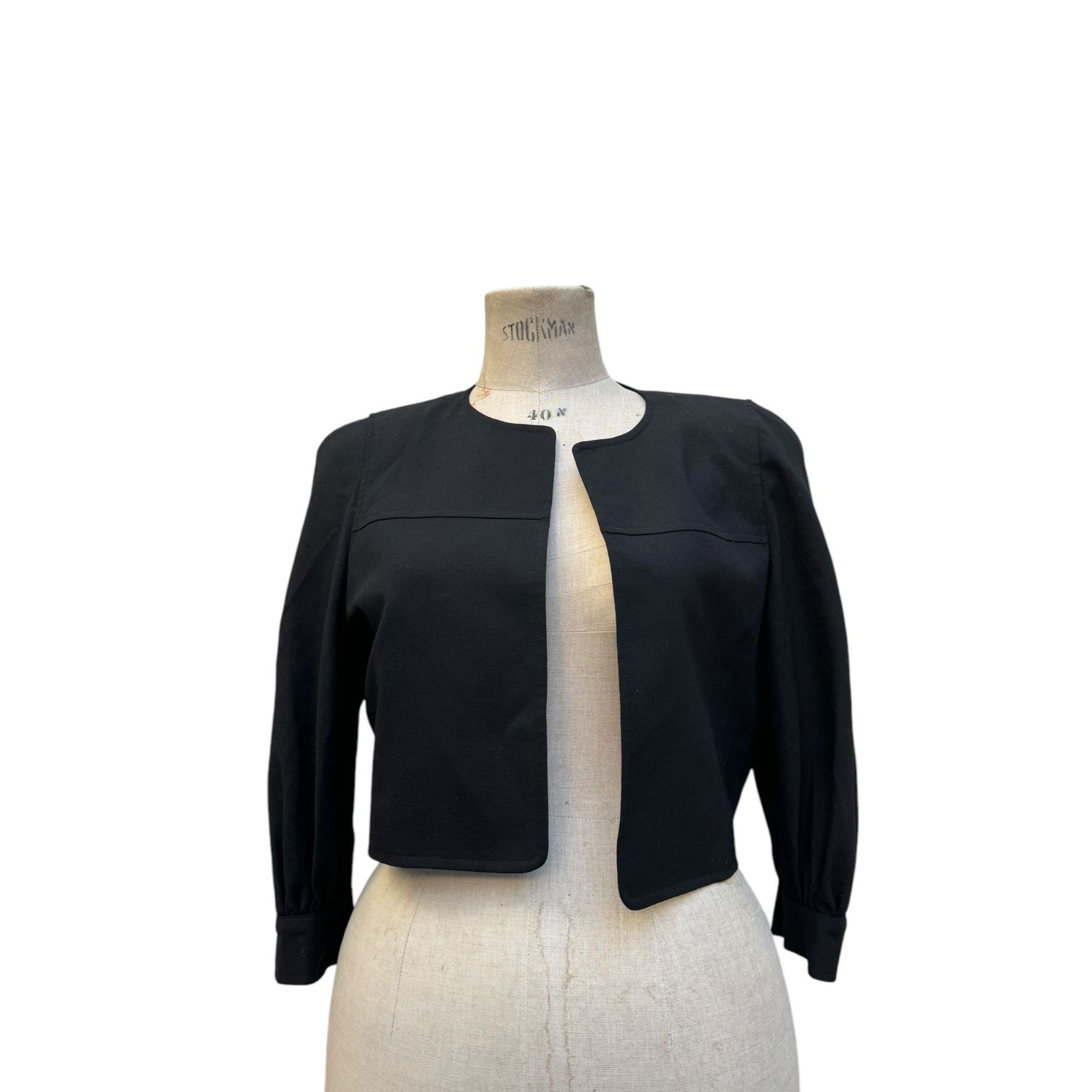 Balenciaga Vintage Black Wool Quadrille Jacket Size M / US 6-8 / IT 42-44 - 3 Thumbnail