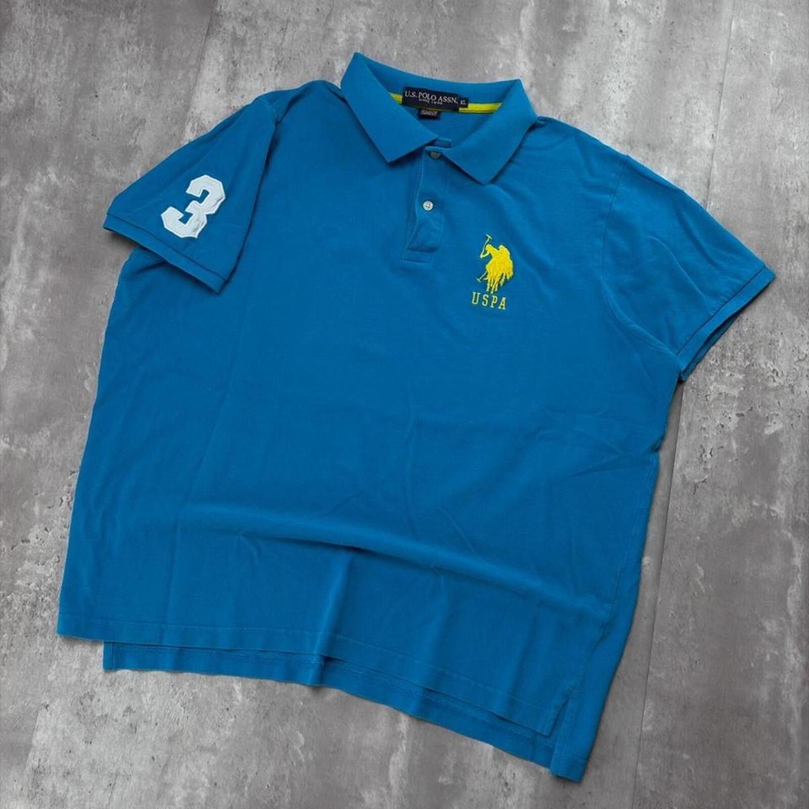 U.S. Polo Assn. Y2K Teal U.S. Polo Assn Grunge Big Pony Polo Shirt Size US XL / EU 56 / 4 - 2 Thumbnail