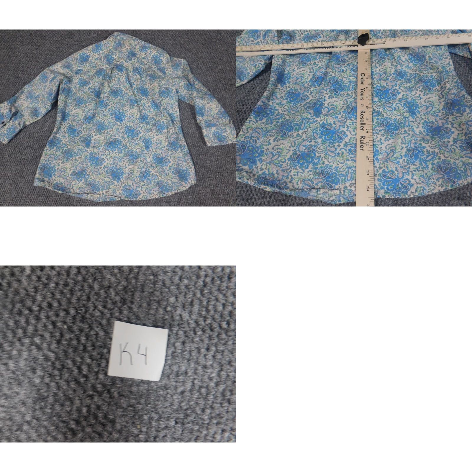 Vintage Harve Benard Womens Blouse Small blue floral button down Size S / US 4 / IT 40 - 8 Thumbnail