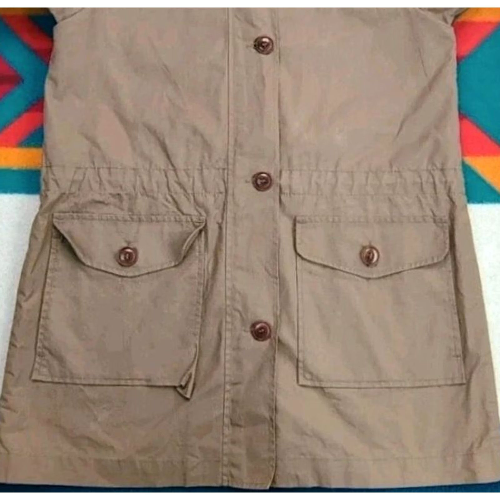 Filson VINTAGE Filson Tin Cloth Trench Coat Parka Jacket Full Zip Made In USA Womens Small Olive Grey Size S / US 4 / IT 40 - 2 Thumbnail