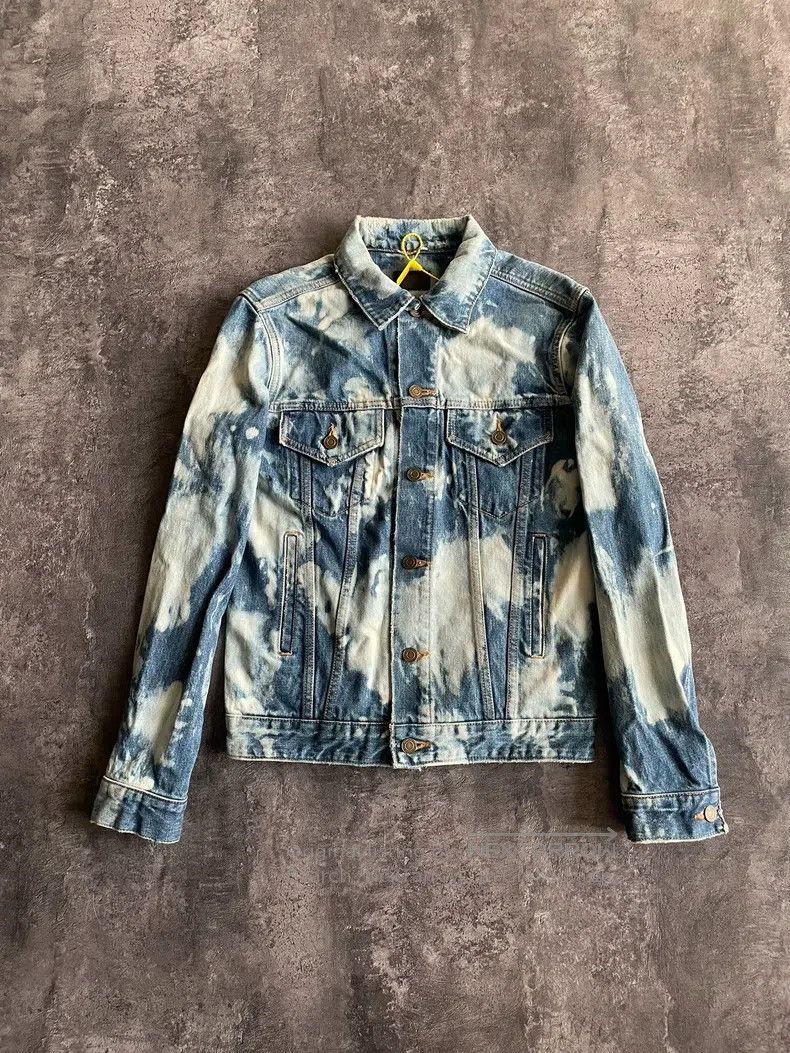 Saint Laurent Paris Saint Laurent Paris Blue and White Splatter Denim Jacket Size US XS / EU 42 / 0 - 1 Thumbnail