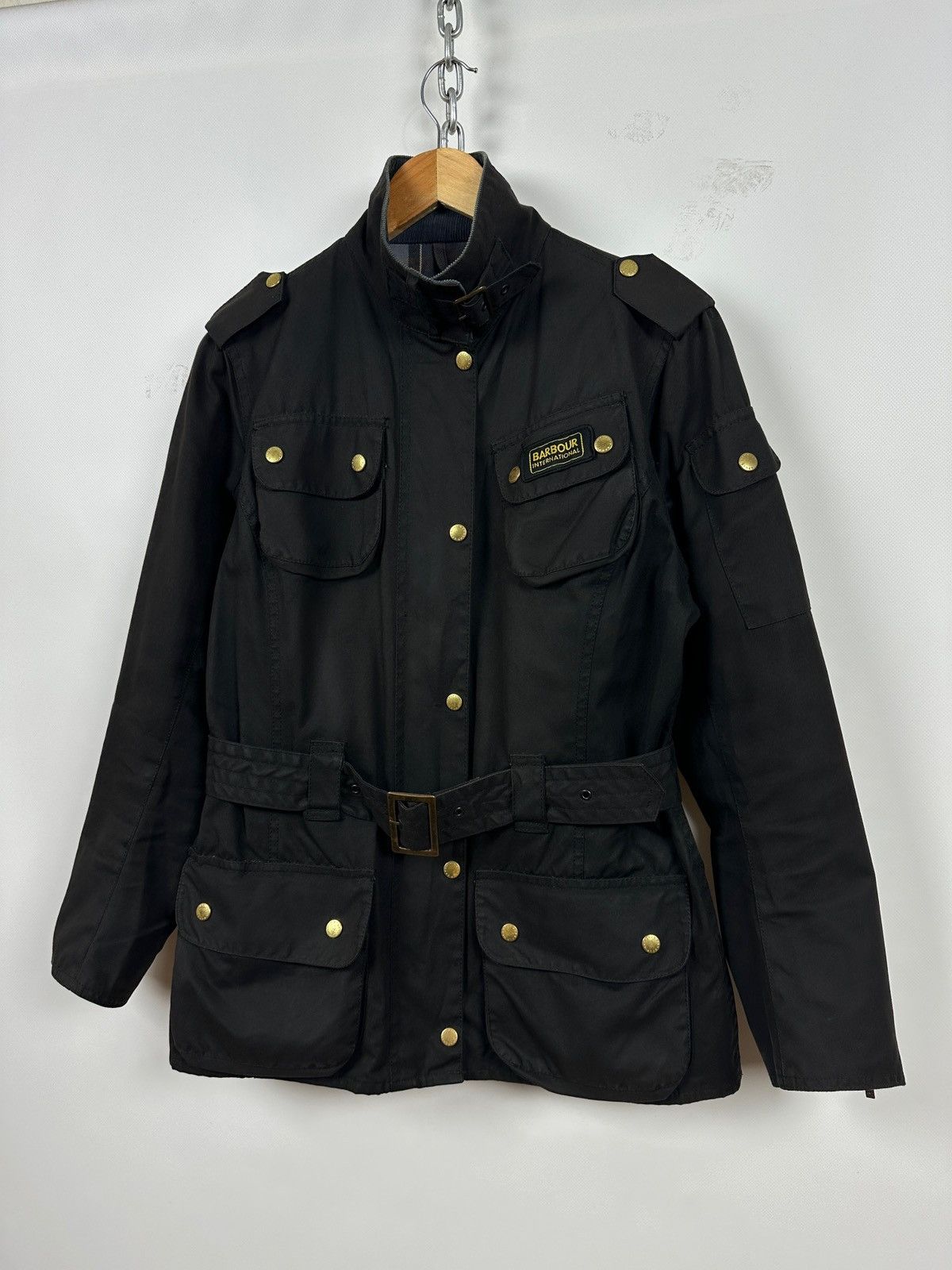 Barbour Barbour International Utility Black Waxed Motorcycle Jacket Size L / US 10 / IT 46 - 4 Thumbnail