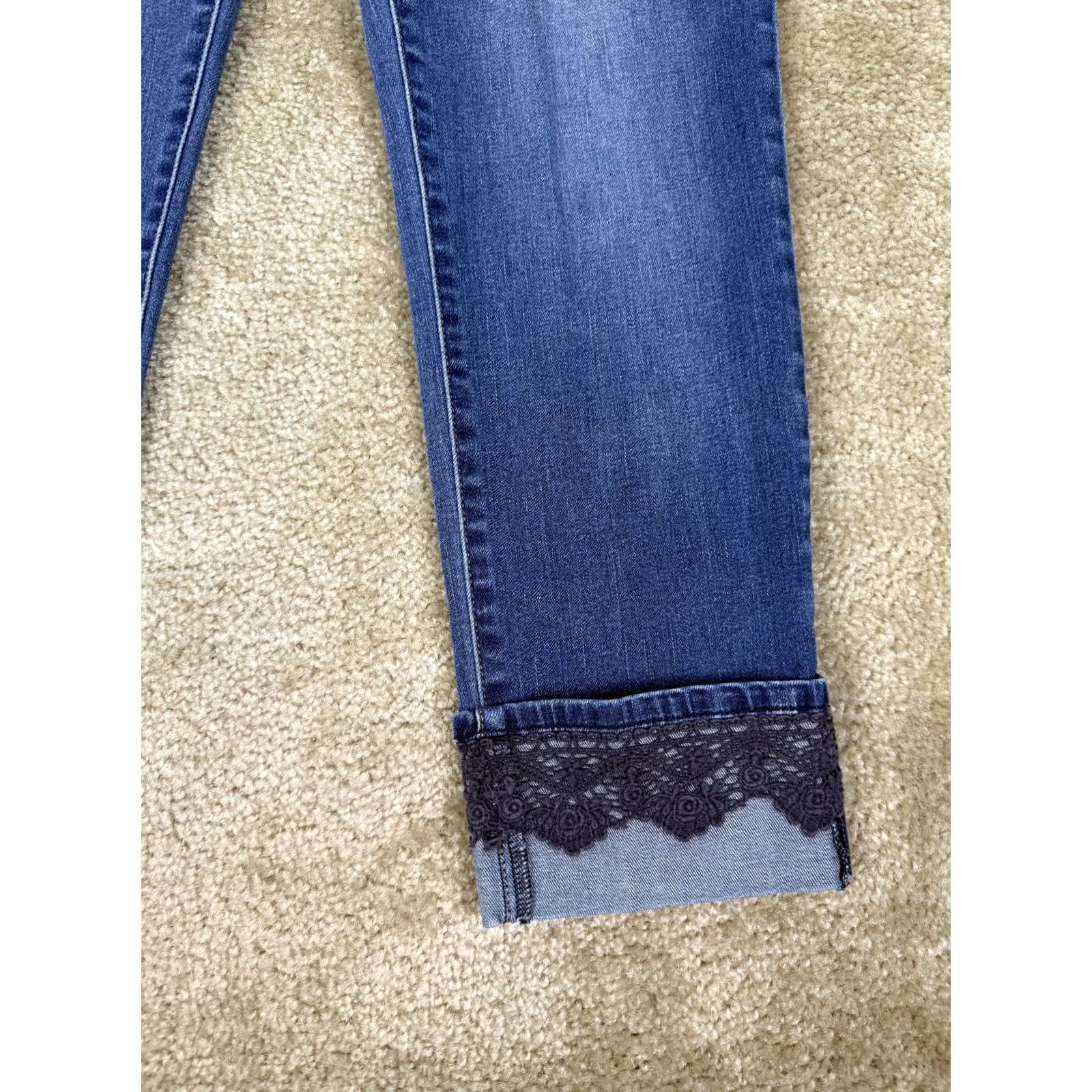 Vintage Chicos Platinum Ankle Jeans Womens Size 6 Blue Lace Stretch 0.5 US B531 Size 28" / US 6 / IT 42 - 2 Thumbnail