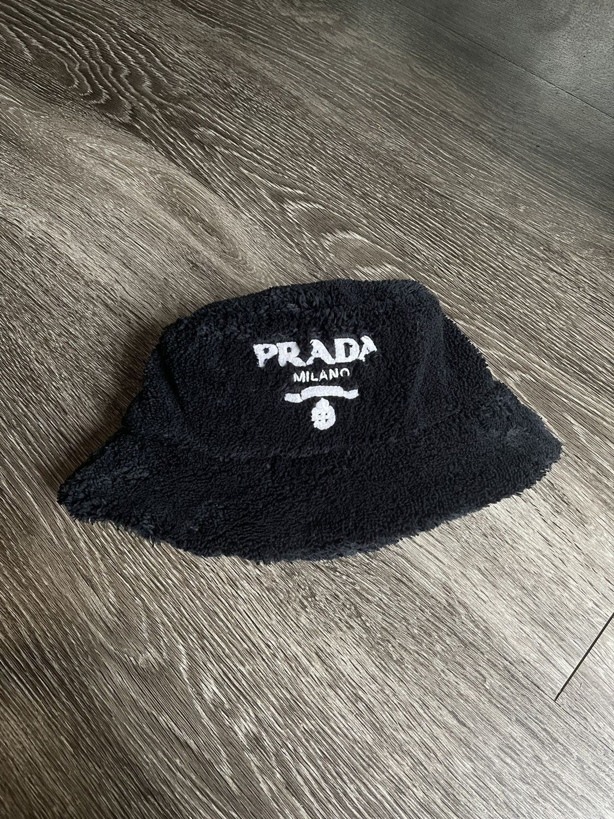 Prada Prada Black Bucket Hat Terrycloth Size ONE SIZE - 1 Thumbnail