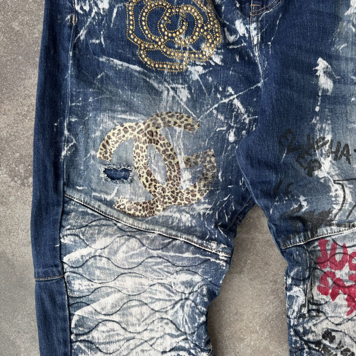 Hysteric Glamour × Japanese Brand × Vintage Vintage Painted Patchwork Washed Distressed Y2K Jeans Size US 32 / EU 48 - 5 Thumbnail
