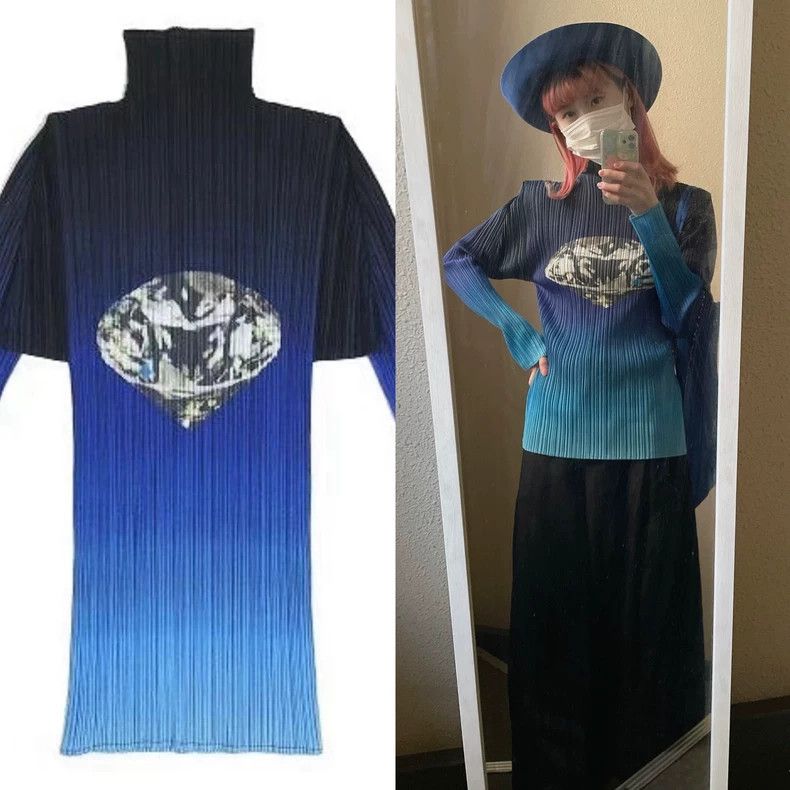 Issey Miyake Pleats Please Issey Miyake Blue Pleated Top - dmc Size US M / EU 48-50 / 2 - 1 Thumbnail