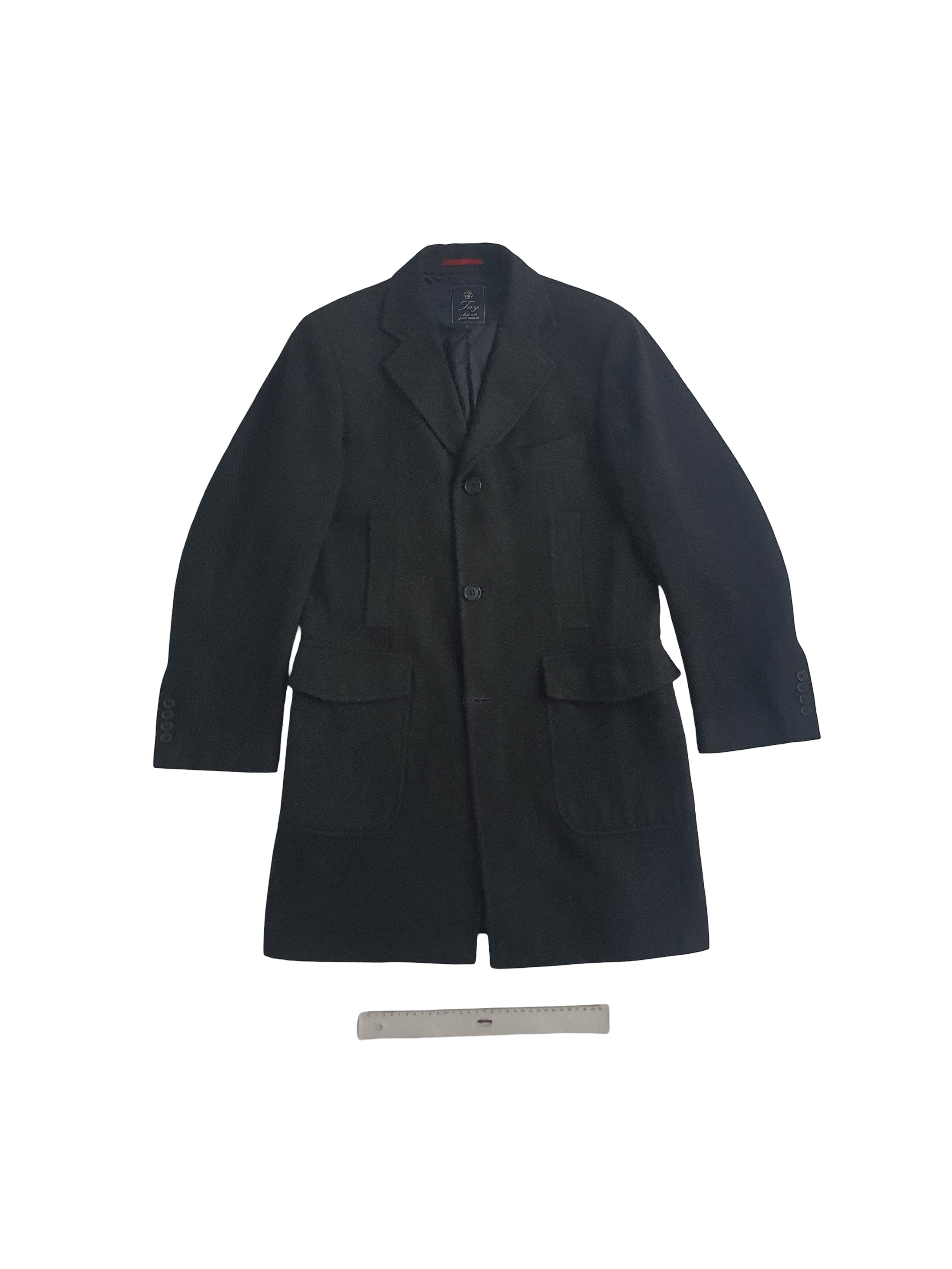 Fay Tailored (Double) Coat Overcoat - Gray Twill Weave - Sz S Size US S / EU 44-46 / 1 - 1 Thumbnail