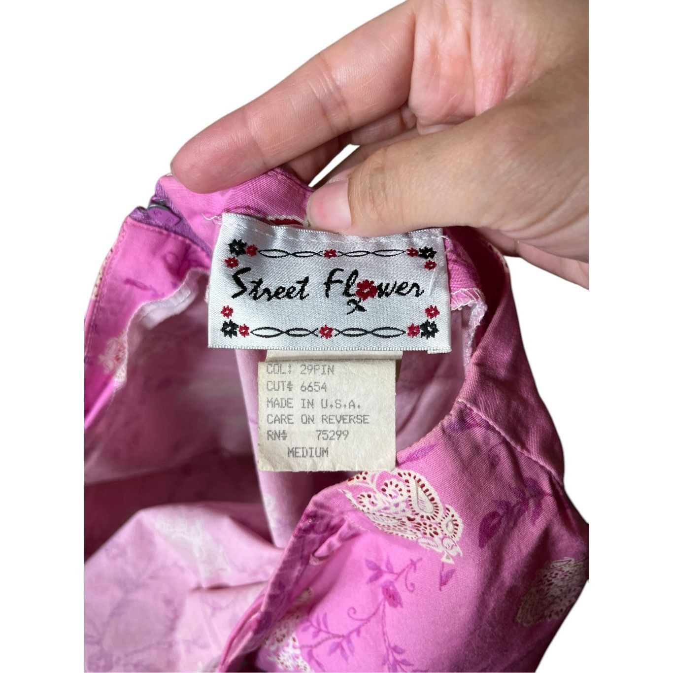 Other Vintage Street Flower 90s Y2K Pink Paisley Skirt Size M Size 28" / US 6 / IT 42 - 7 Thumbnail