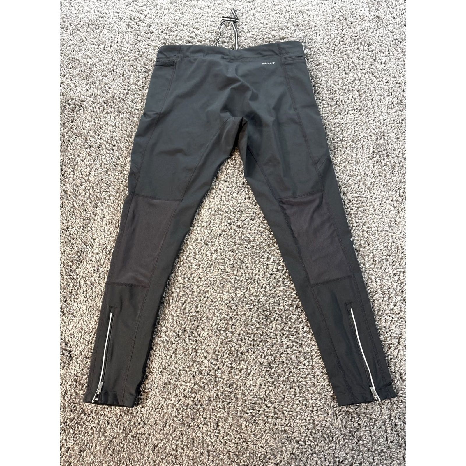 Nike Nike Dri-FIT Running Tights Womens Large Black Reflective Zip Pocket 840868-010 Size ONE SIZE - 7 Thumbnail