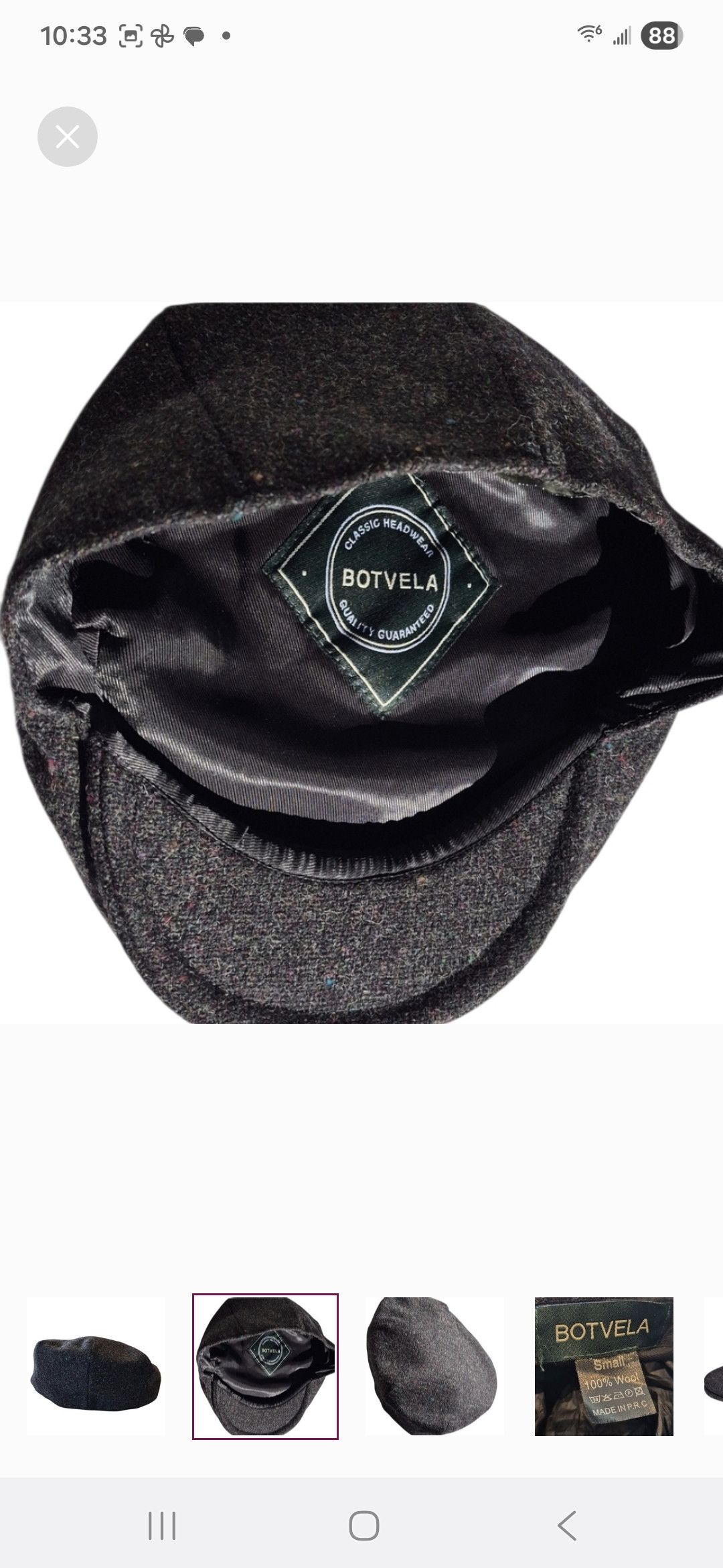 Other Botvela Tweed Flat Cap Size 30 - 2 Thumbnail
