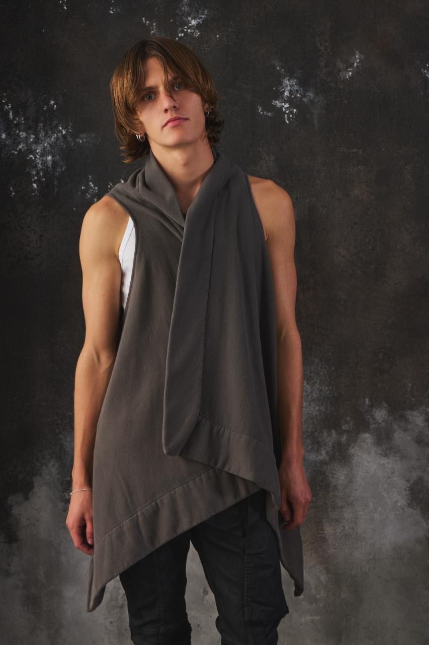Rick Owens Drkshdw Rick Owens DRKSHDW Draped Sleeveless Cotton Vest Size US M / EU 48-50 / 2 - 1 Thumbnail