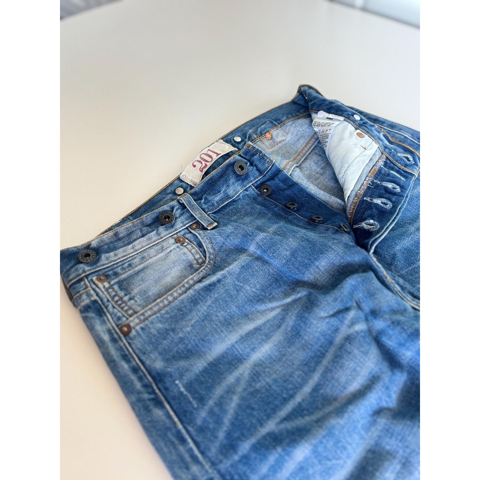 Levi's × Levi's Vintage Clothing Vintage Levi’s 201 Cinch Back Jeans Rare Repro Denim Size US 32 / EU 48 - 8 Thumbnail