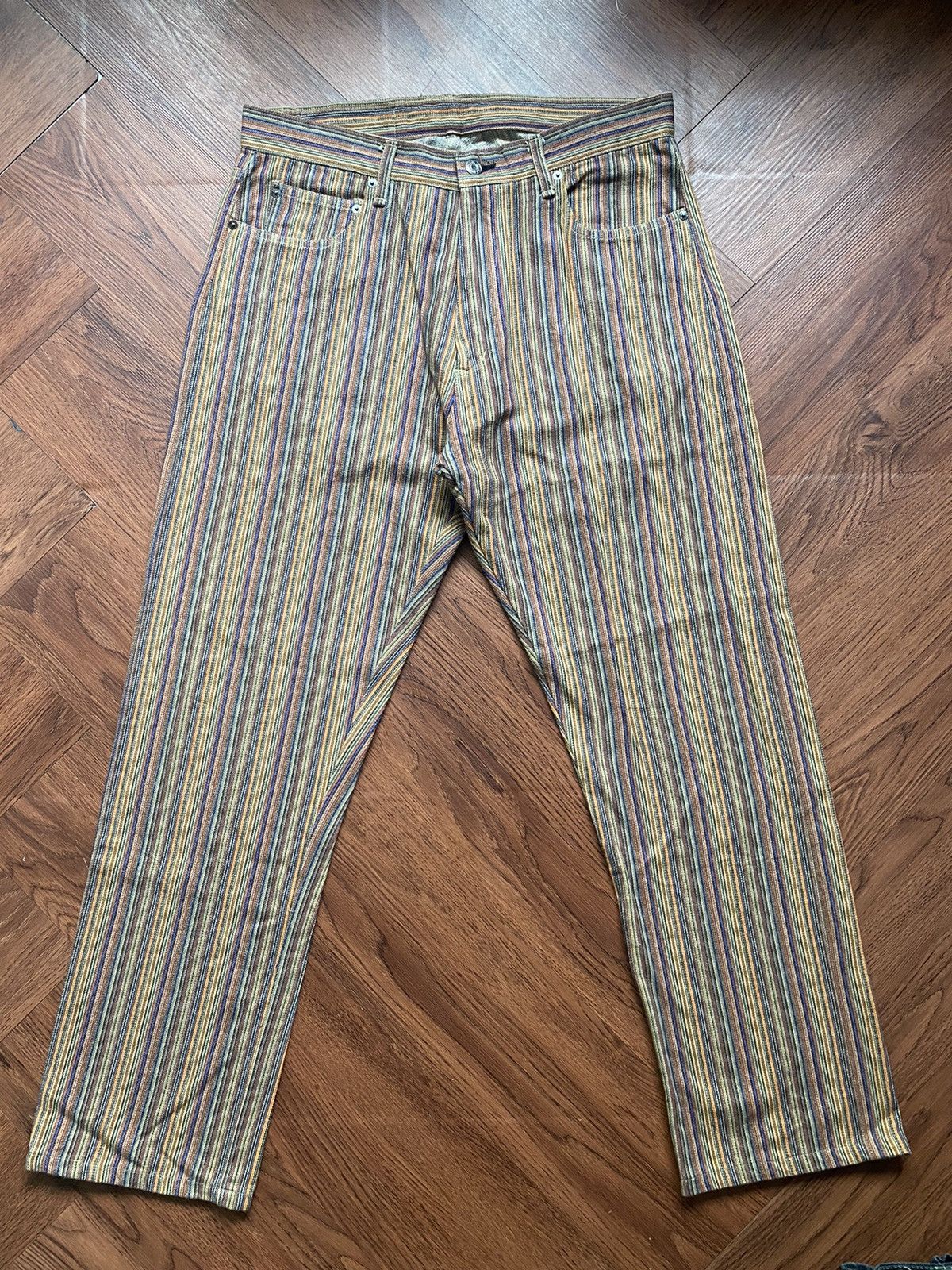If Six Was Nine × Japanese Brand Lesvis Bois Stripe Pants Size US 34 / EU 50 - 1 Thumbnail
