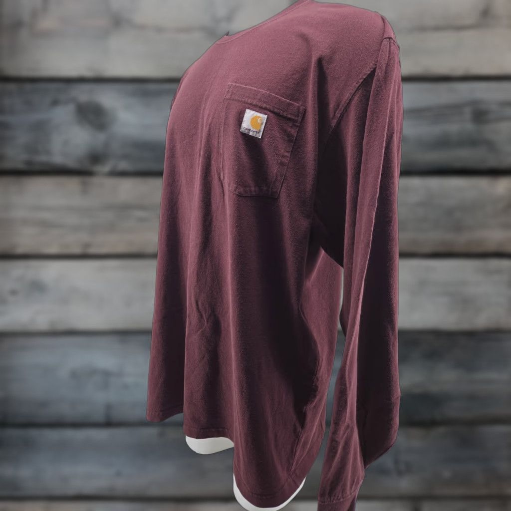 Carhartt Carhartt T-Shirt Men’s XL Tall Maroon Original Fit Long Sleeve Casual Thick Shirt Size US XL / EU 56 / 4 - 1 Thumbnail