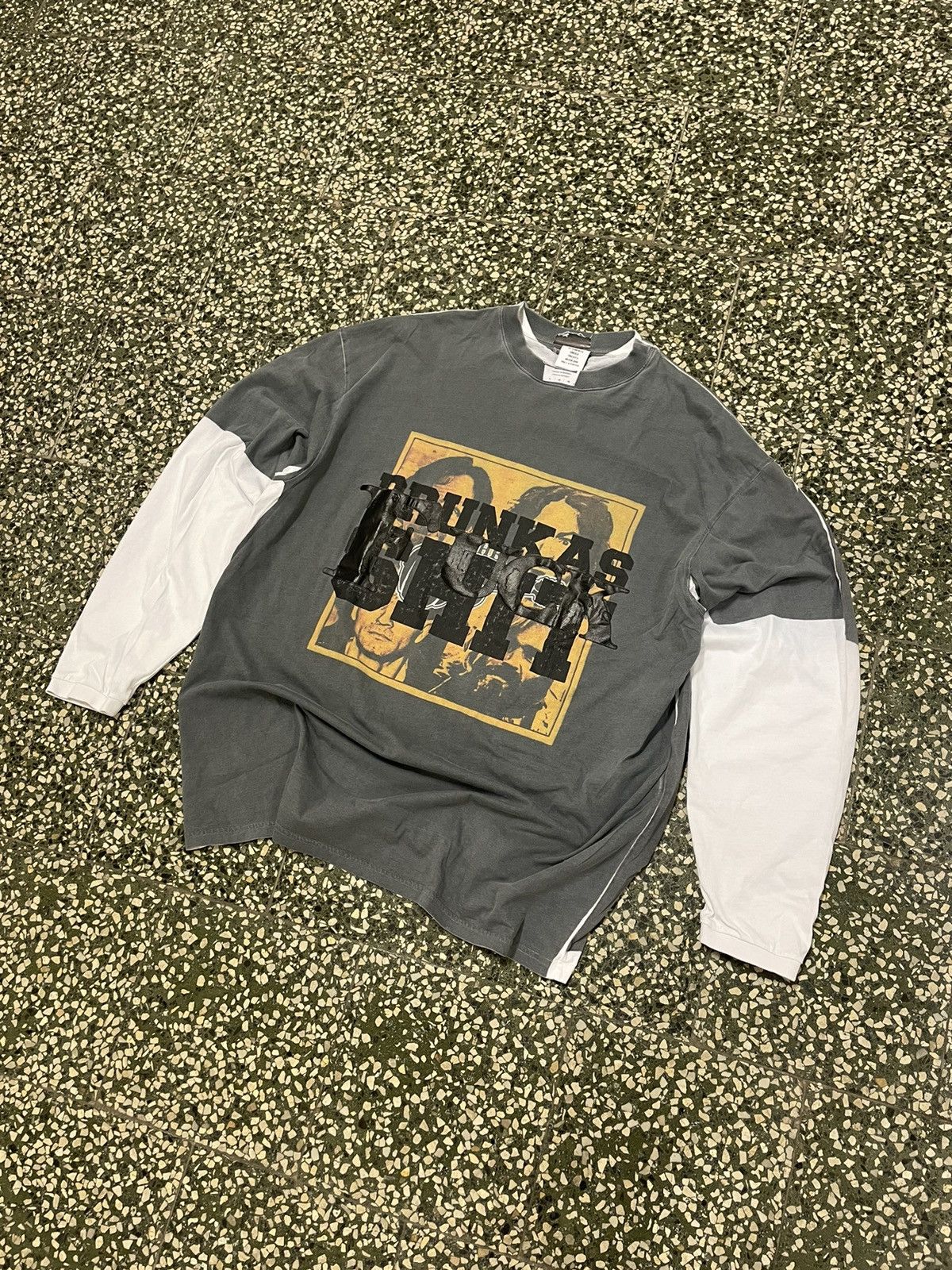 2019 Vetements Longsleeve Charles Manson Drunk as shit 18aw