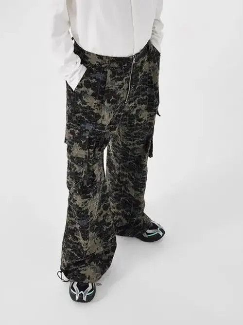 VIBE Specially cut washed ripped camouflage overalls Size US 32 / EU 48 - 2 Thumbnail