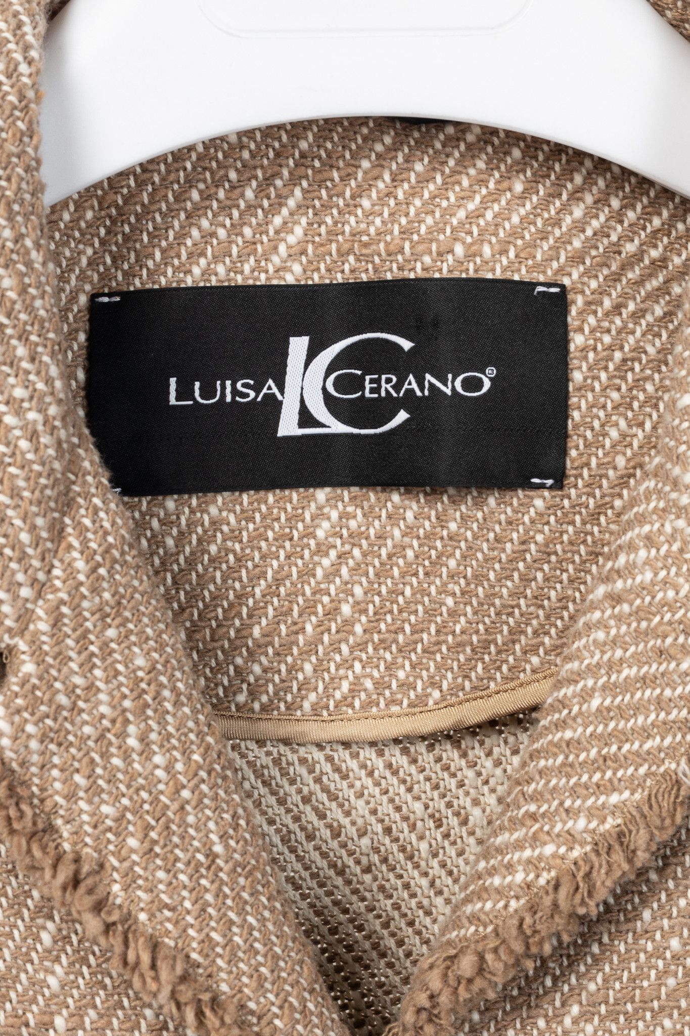 Luisa Cerano Luisa Cerano Brown Cotton Knit-Tweed Fringed Field Jacket Size M / US 6-8 / IT 42-44 - 4 Thumbnail