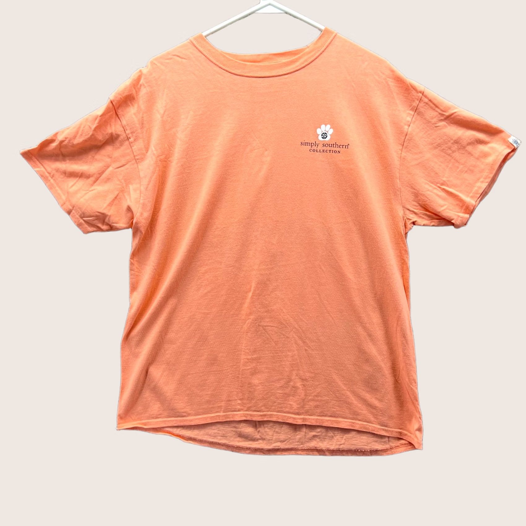 Logo 7 Simply Southern Shirt Womens Large Orange Crewneck Dog Mom Print Tee Logo Shirt Size L / US 10 / IT 46 - 1 Thumbnail