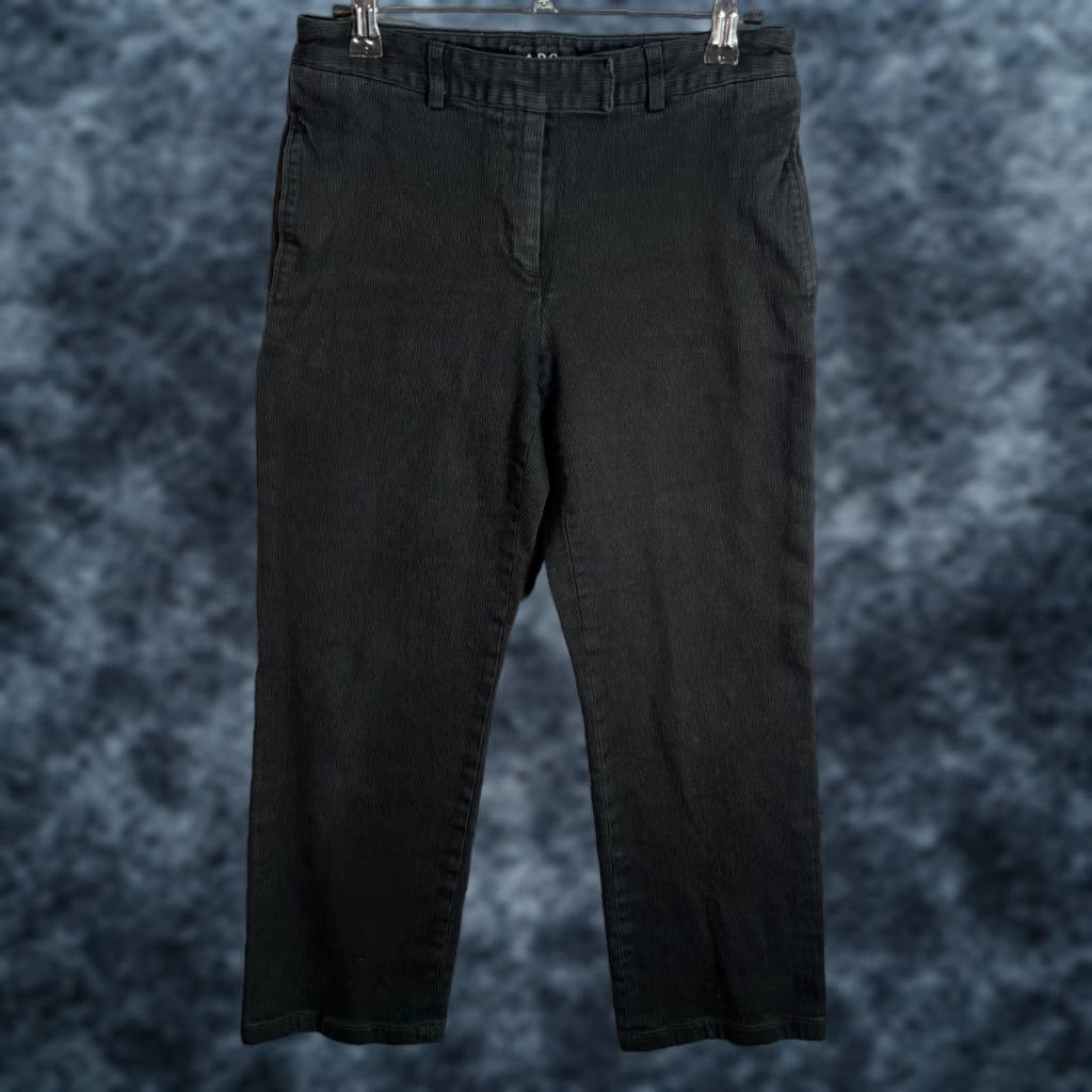 A.P.C. A.P.C. Womens 36 Black Textured Cotton Cropped Straight-Leg Pants Size 25" / US 0 / IT 36 - 1 Thumbnail