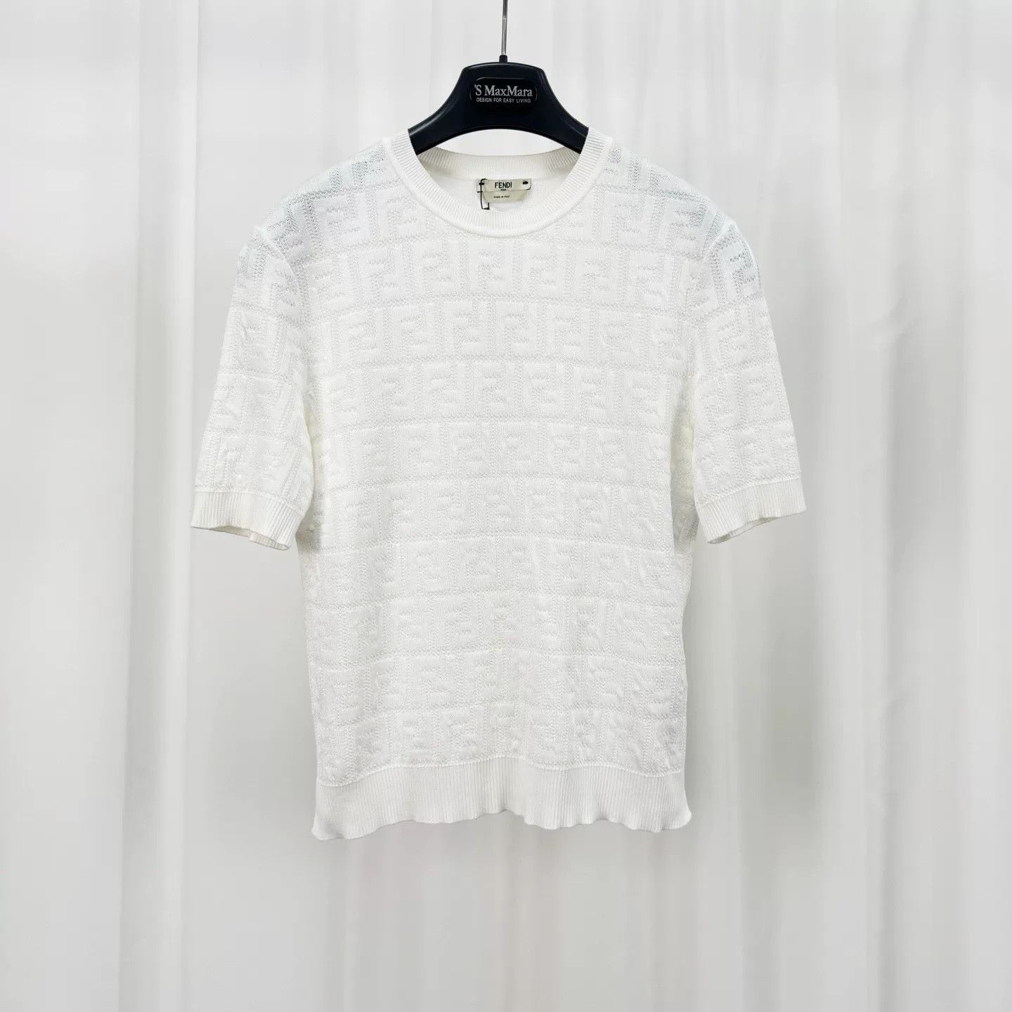 Fendi Fendi All-Over FF Logo Cutout Knit Top Size S / US 4 / IT 40 - 1 Thumbnail