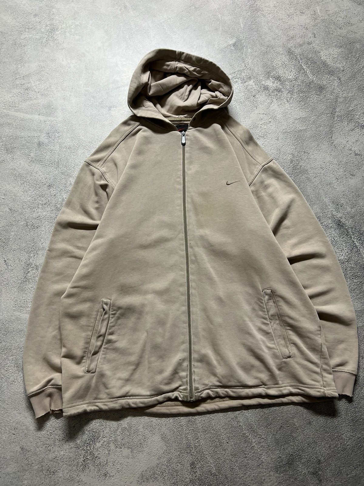 Vintage Vintage Y2k Nike 💛 Faded Mini Swoosh Zip Hoodie Rare 90’s Size US XL / EU 56 / 4 - 4 Thumbnail