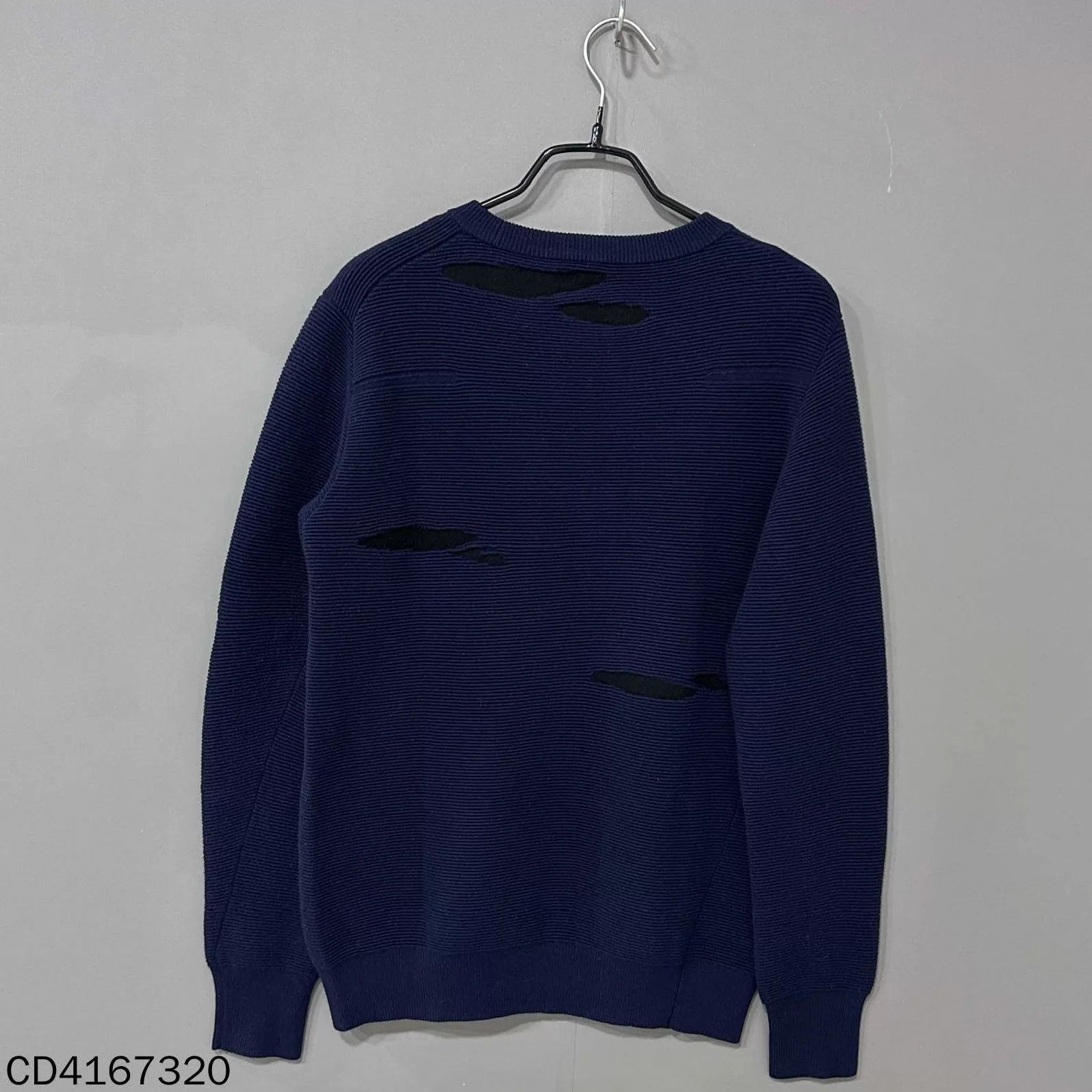 Dior Dior Distressed Navy Blue Knit Sweater XS Size US XS / EU 42 / 0 - 3 Thumbnail